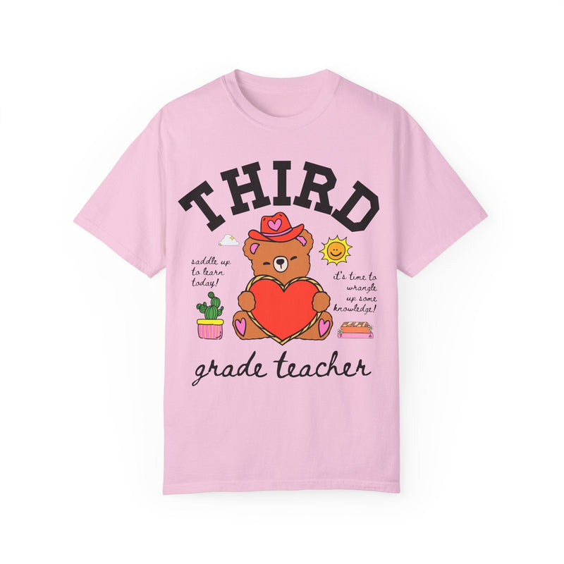 Third Grade Teacher Tee Shirt, Cute Cottagecore Western Bear, Funny Saying Elementary School Third Grade Matching Teacher Tee, 90s Vibe - Opal and June