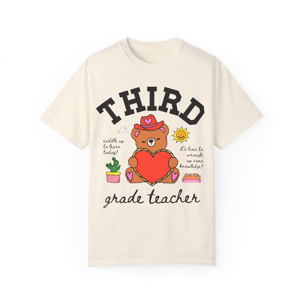 Third Grade Teacher Tee Shirt, Cute Cottagecore Western Bear, Funny Saying Elementary School Third Grade Matching Teacher Tee, 90s Vibe - Opal and June