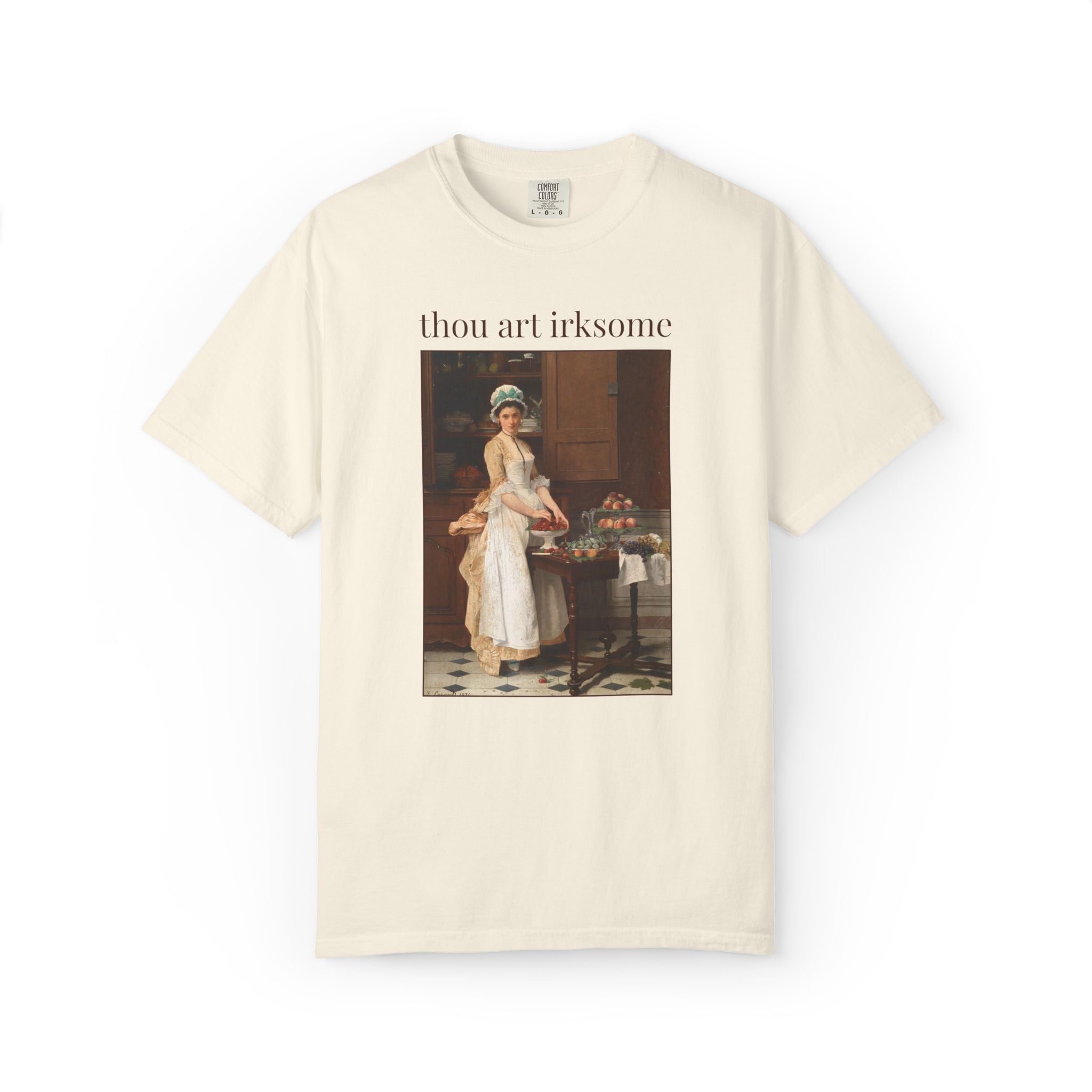 Thou Art Irksome Art History Tee Shirt: The Cherry Girl by Joseph Caraud, 19th Century Famous Painting, Funny Sarcastic Tee Shirt for Friend - Opal and June