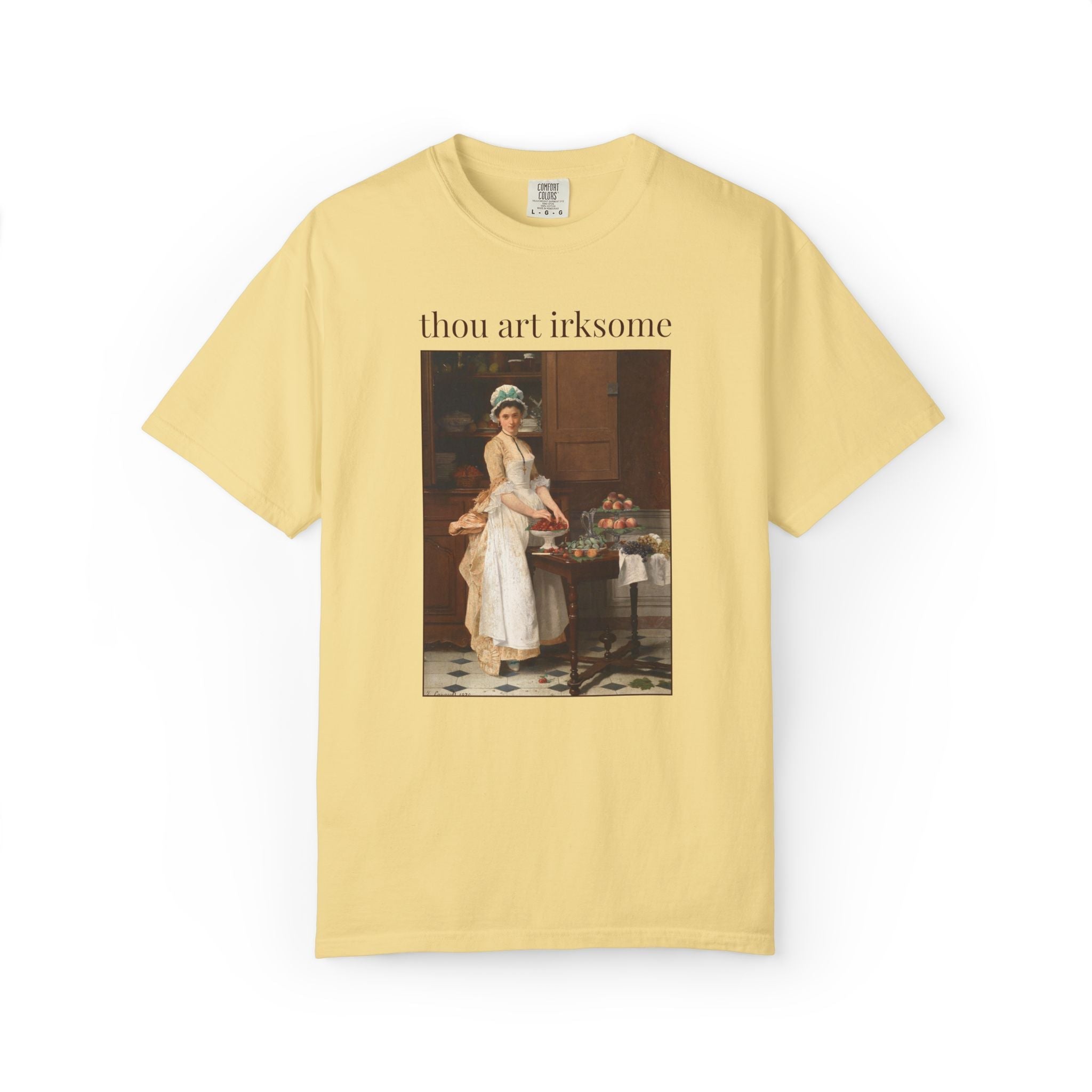 Thou Art Irksome Art History Tee Shirt: The Cherry Girl by Joseph Caraud, 19th Century Famous Painting, Funny Sarcastic Tee Shirt for Friend - Opal and June