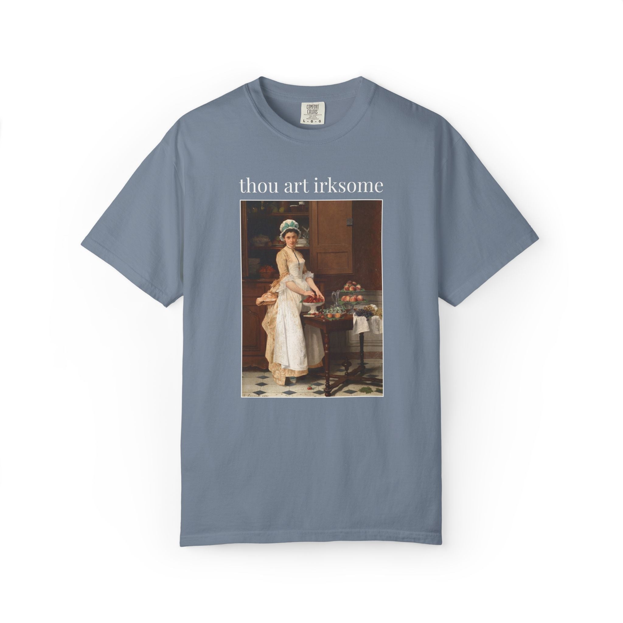 Thou Art Irksome Art History Tee Shirt: The Cherry Girl by Joseph Caraud, 19th Century Famous Painting, Funny Sarcastic Tee Shirt for Friend - Opal and June
