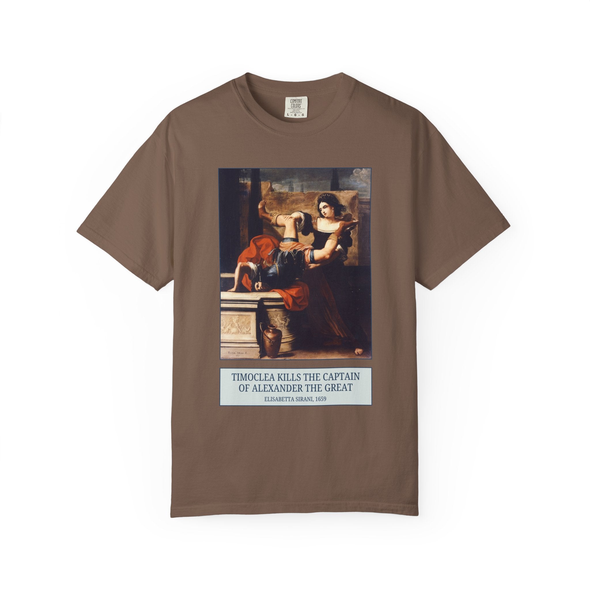 Timoclea and the Captain of Alexander the Great: Famous Feminist Painting by Elisabetta Sirana, 17th Century Italian Art History Lover Tee - Opal and June