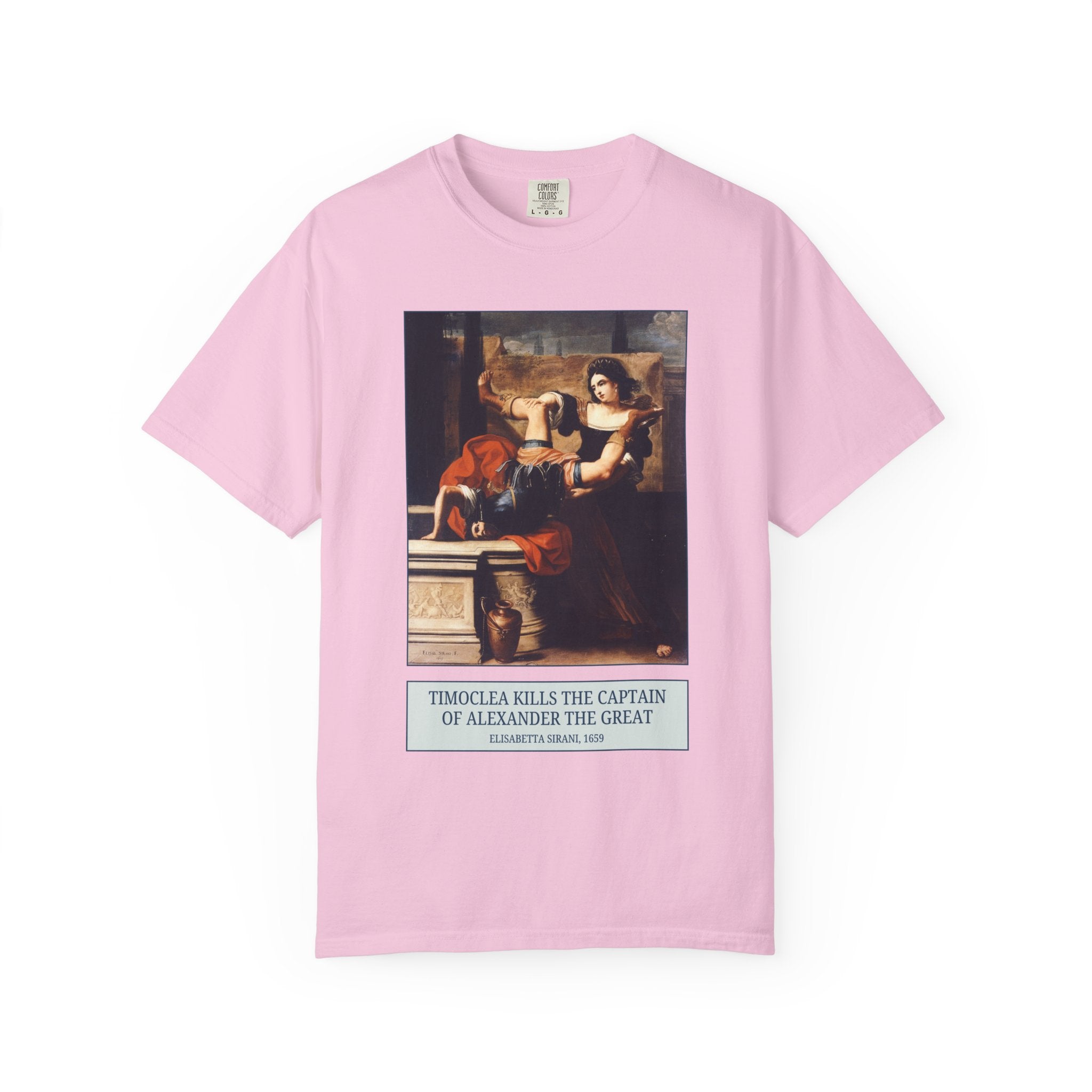 Timoclea and the Captain of Alexander the Great: Famous Feminist Painting by Elisabetta Sirana, 17th Century Italian Art History Lover Tee - Opal and June