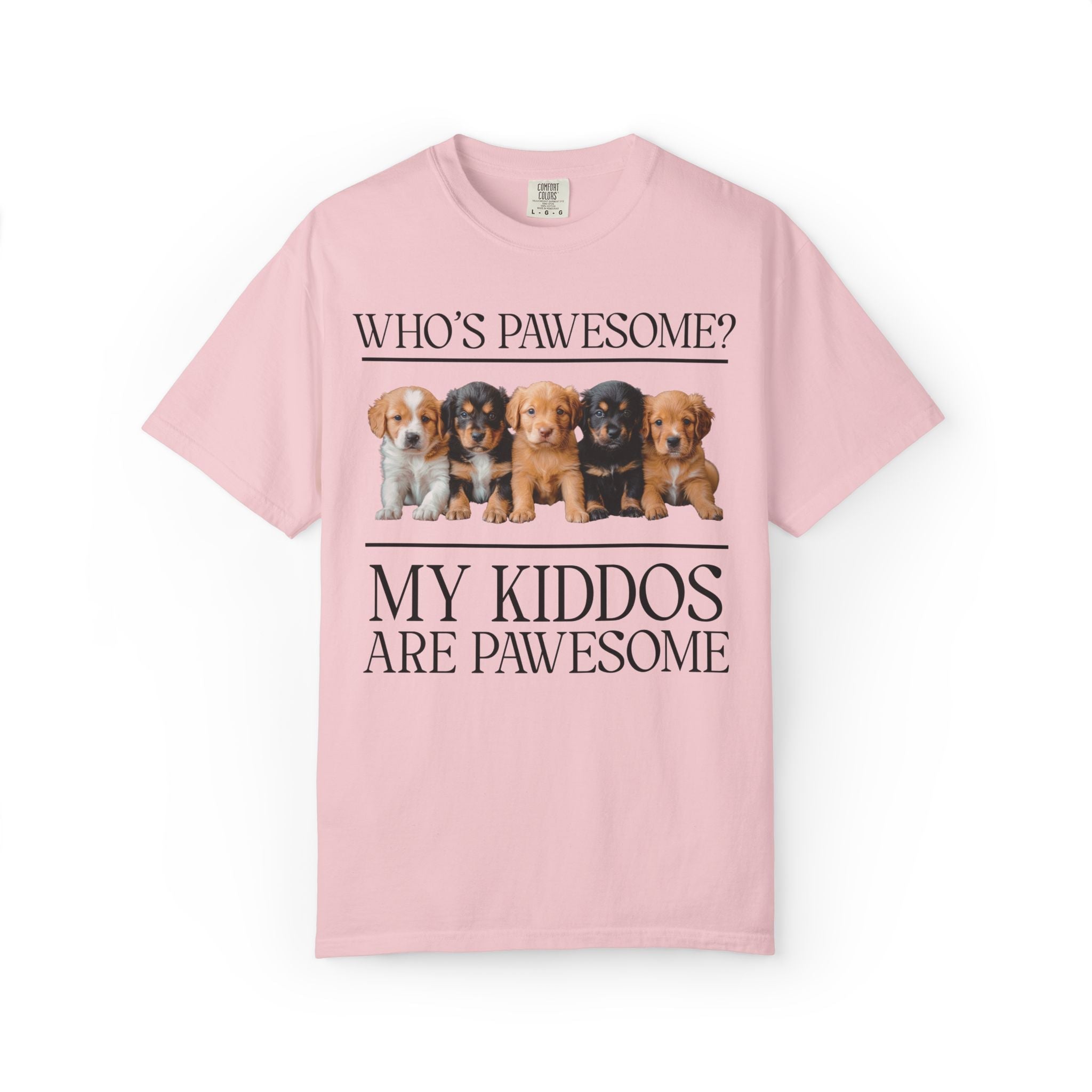 Toddler Mom or Preschool Mama Tee with Puppies: My Kiddos Are Pawesome, Silly Animal Lover Tee for Mother's Day, Gift from Daughter or Son - Opal and June