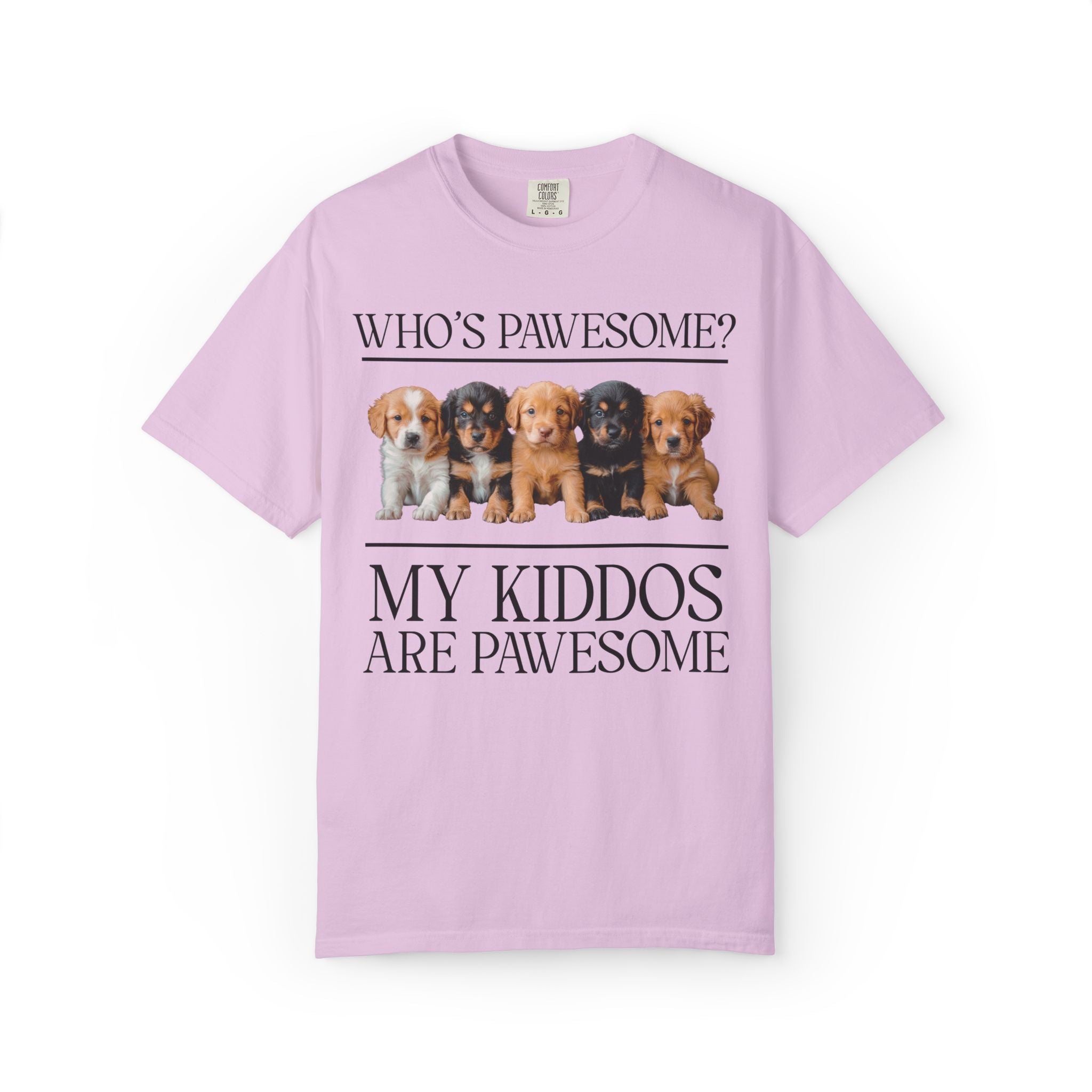 Toddler Mom or Preschool Mama Tee with Puppies: My Kiddos Are Pawesome, Silly Animal Lover Tee for Mother's Day, Gift from Daughter or Son - Opal and June