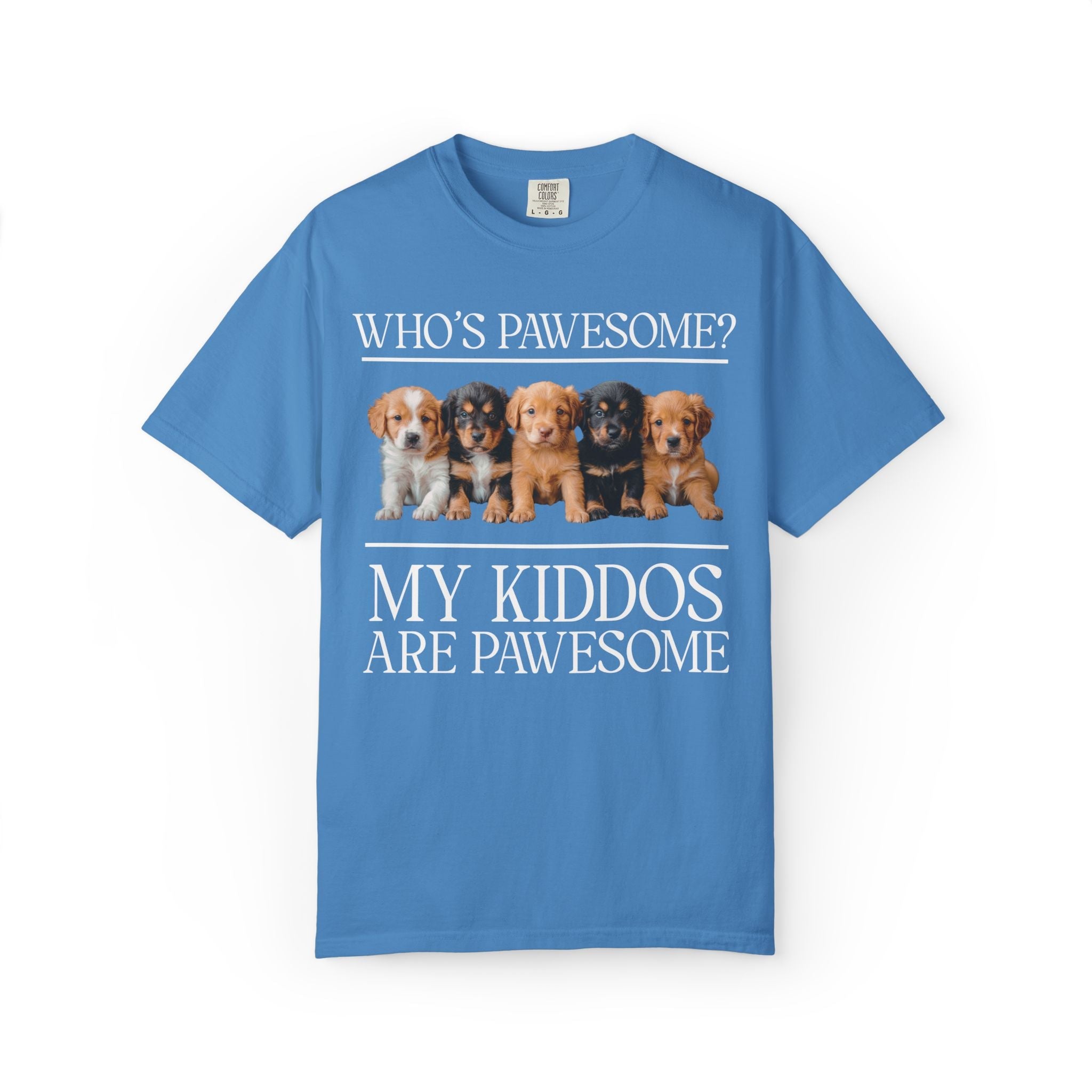 Toddler Mom or Preschool Mama Tee with Puppies: My Kiddos Are Pawesome, Silly Animal Lover Tee for Mother's Day, Gift from Daughter or Son - Opal and June