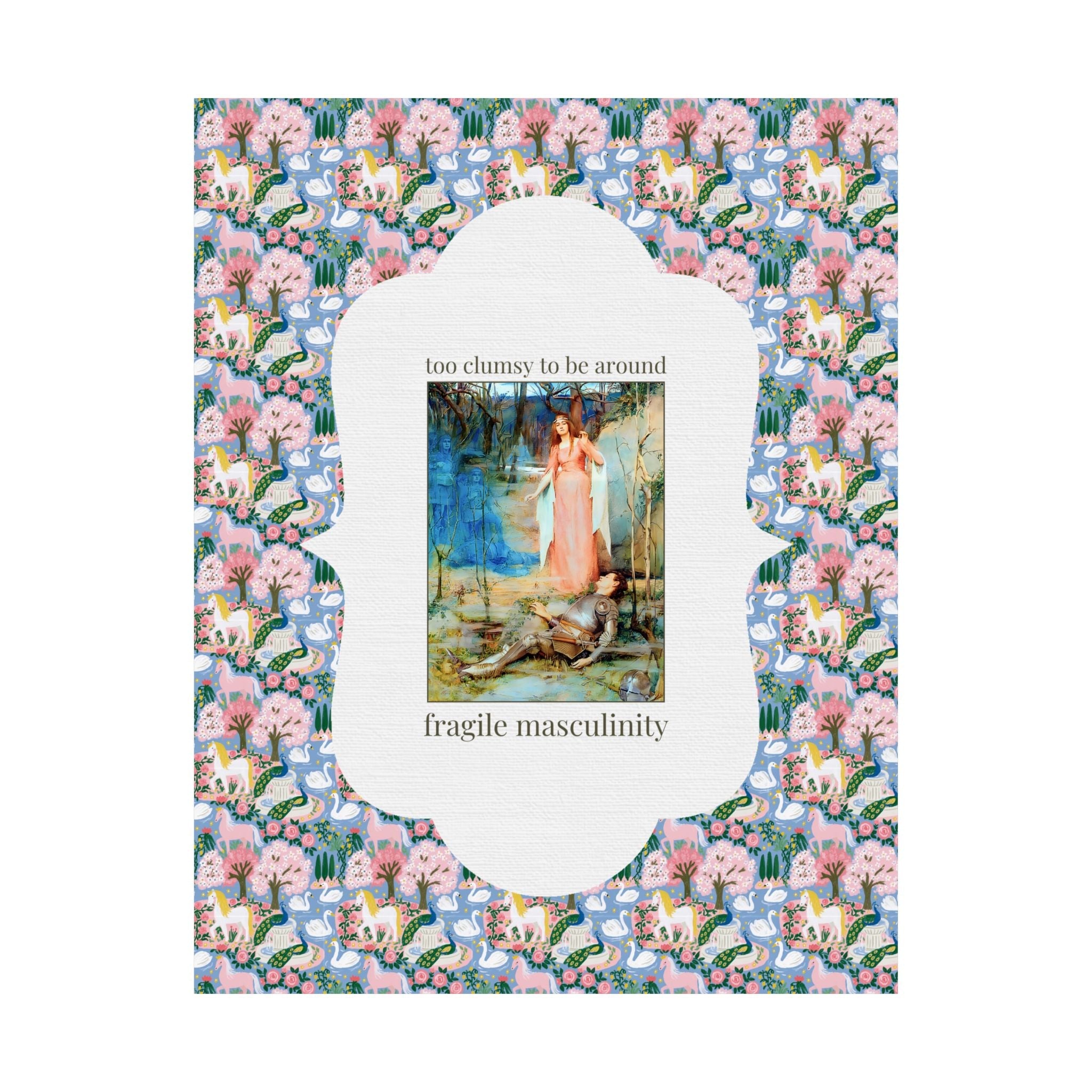 Too Clumsy to Be Around Fragile Masculinity Art History Poster Print: La Belle Dame Sans Merci by Henry Meynell Rheam, Feminist Art History Print - Opal and June