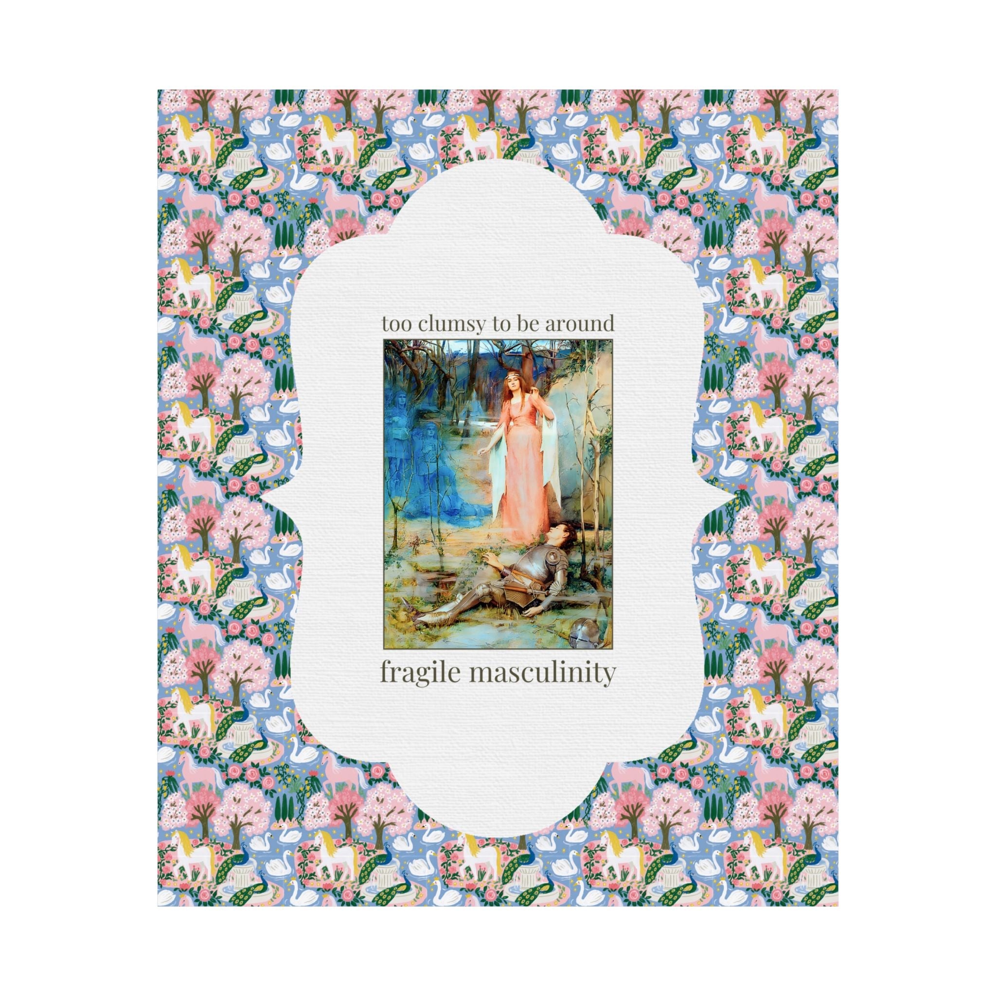 Too Clumsy to Be Around Fragile Masculinity Art History Poster Print: La Belle Dame Sans Merci by Henry Meynell Rheam, Feminist Art History Print - Opal and June