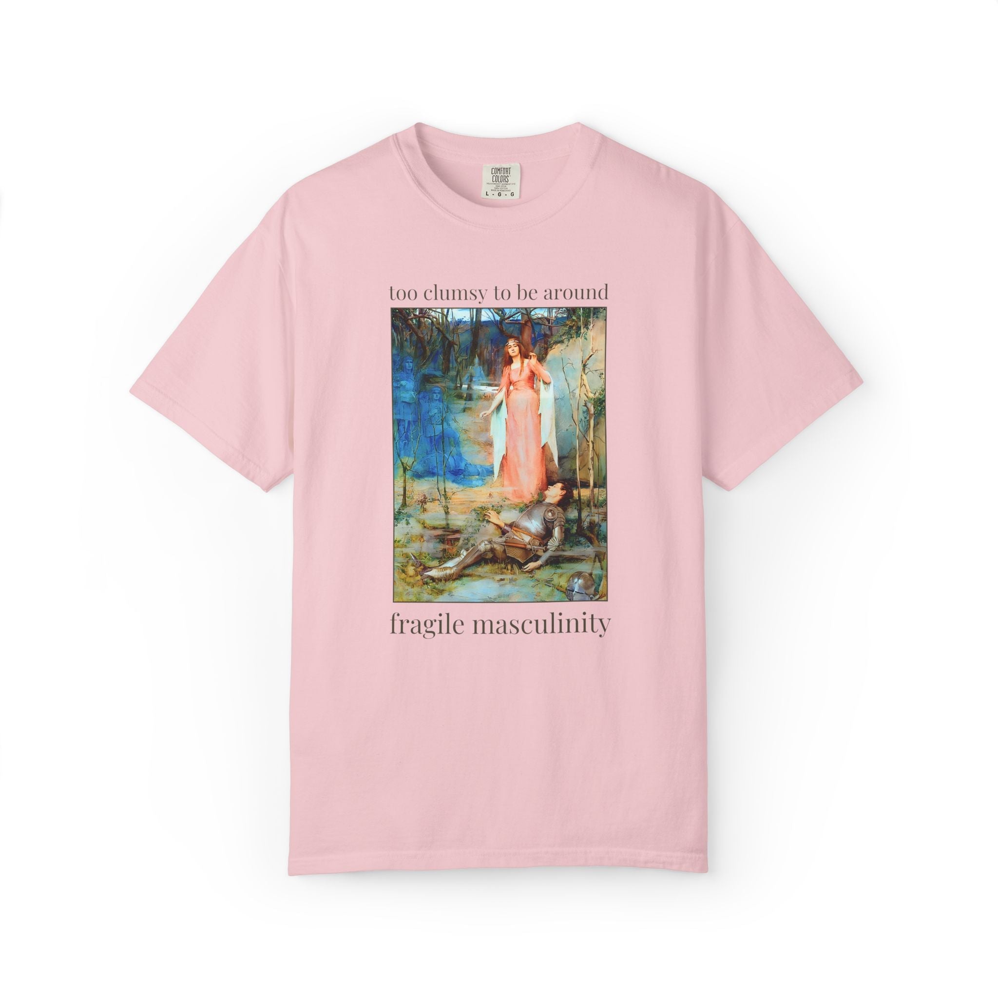 Too Clumsy to Be Around Fragile Masculinity Art History Tee Shirt: La Belle Dame Sans Merci by Henry Meynell Rheam, Feminist Art History Tee - Opal and June