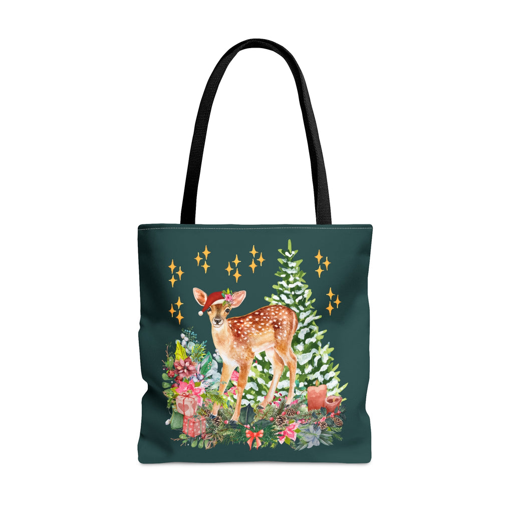 Tote Bag: Fawn with Santa Hat - Opal and June