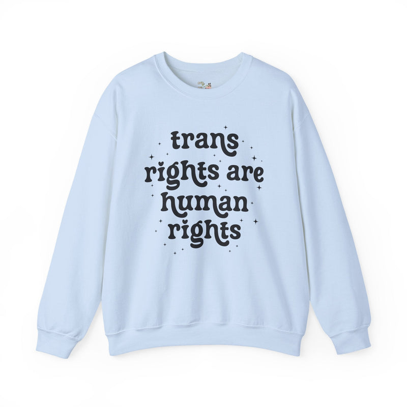 Trans Rights are Human Rights Sweatshirt with Stars, Equal Rights LGBTQ+ Crewneck, Social Justice Activism Shirt, Pride Month Trans Ally Tee - Opal and June
