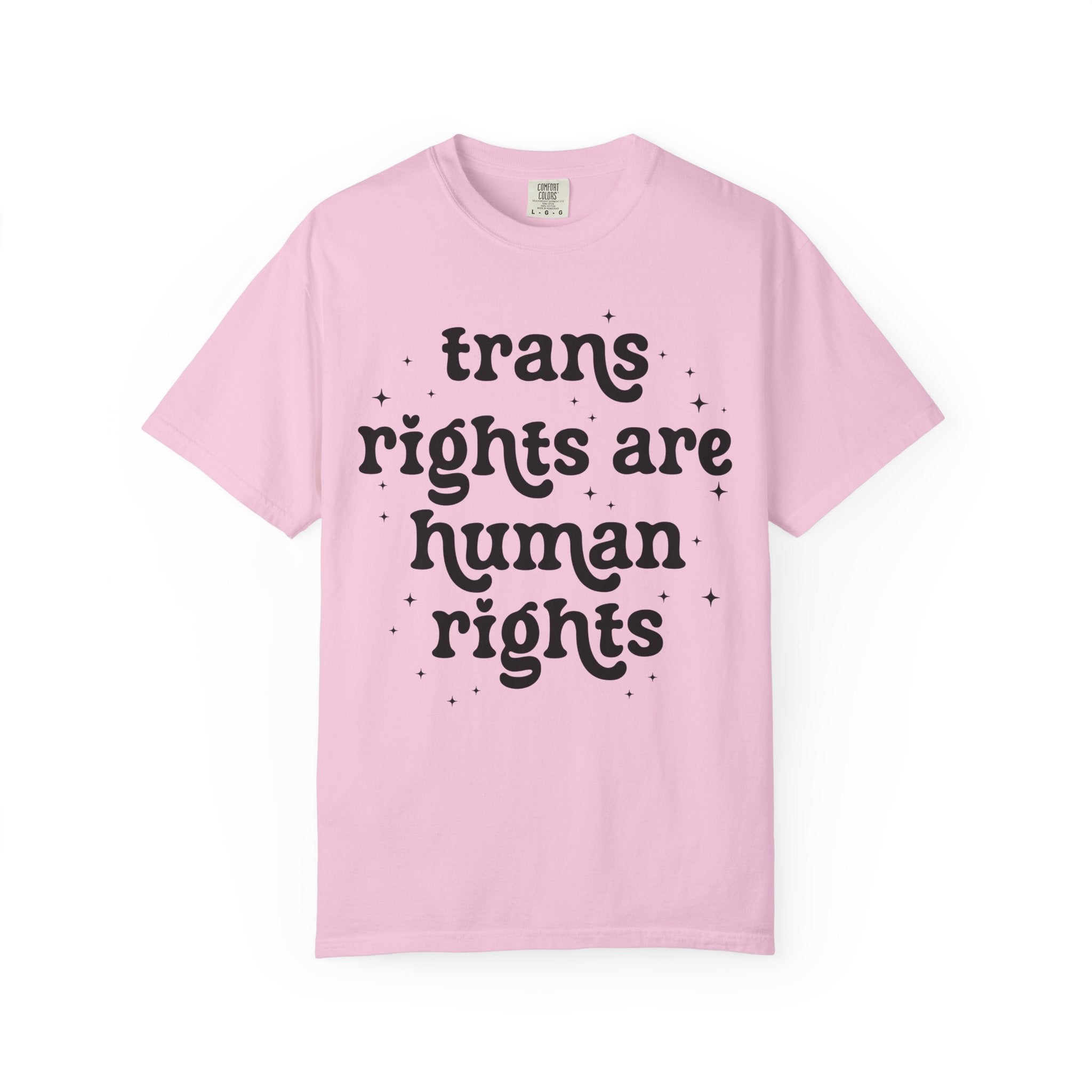 Trans Rights are Human Rights Tee Shirt with Stars, Equal Rights LGBTQ+ T-Shirt, Social Justice Activism Tee, Pride Month Trans Ally Tee - Opal and June