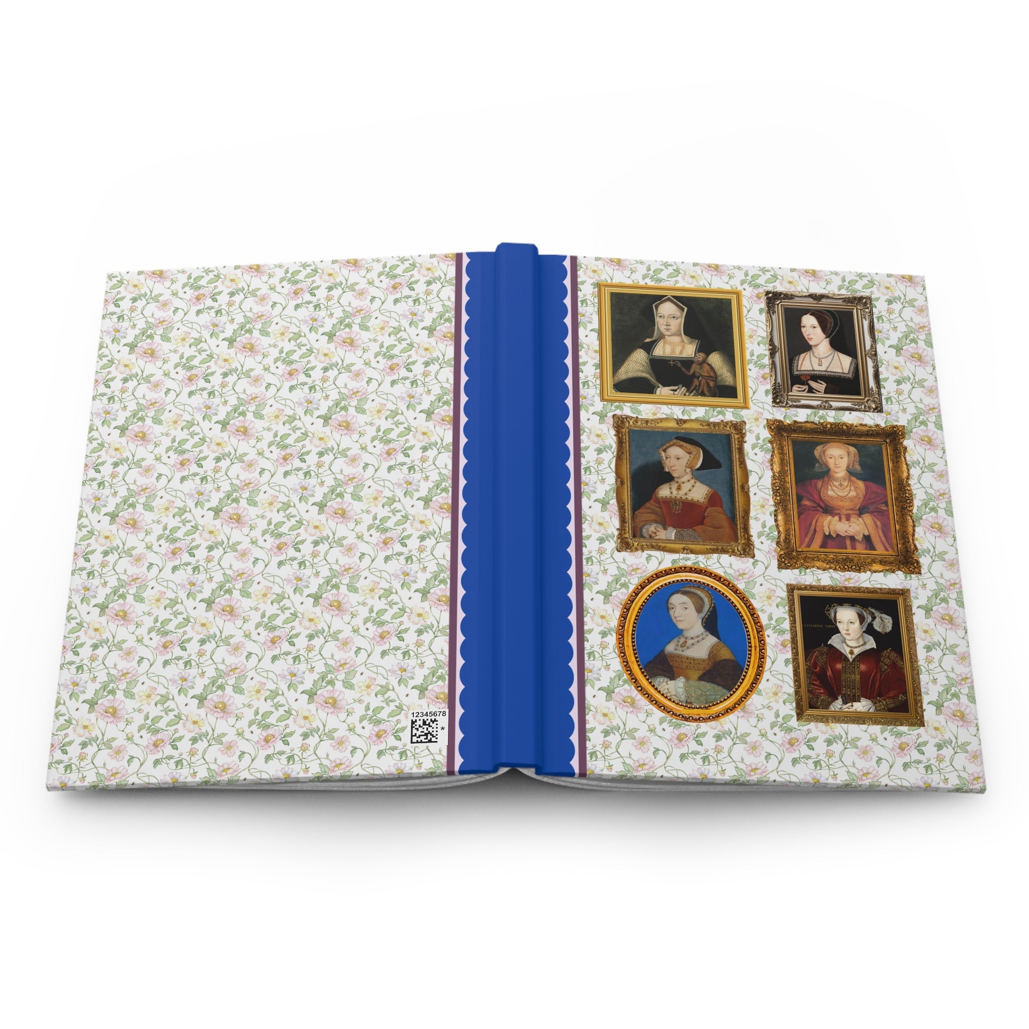 Tudor History Gift: Cute European History Notebook with Portraits of Henry the 8th's Wives, Famous Queens, English History Professor Gift - Opal and June