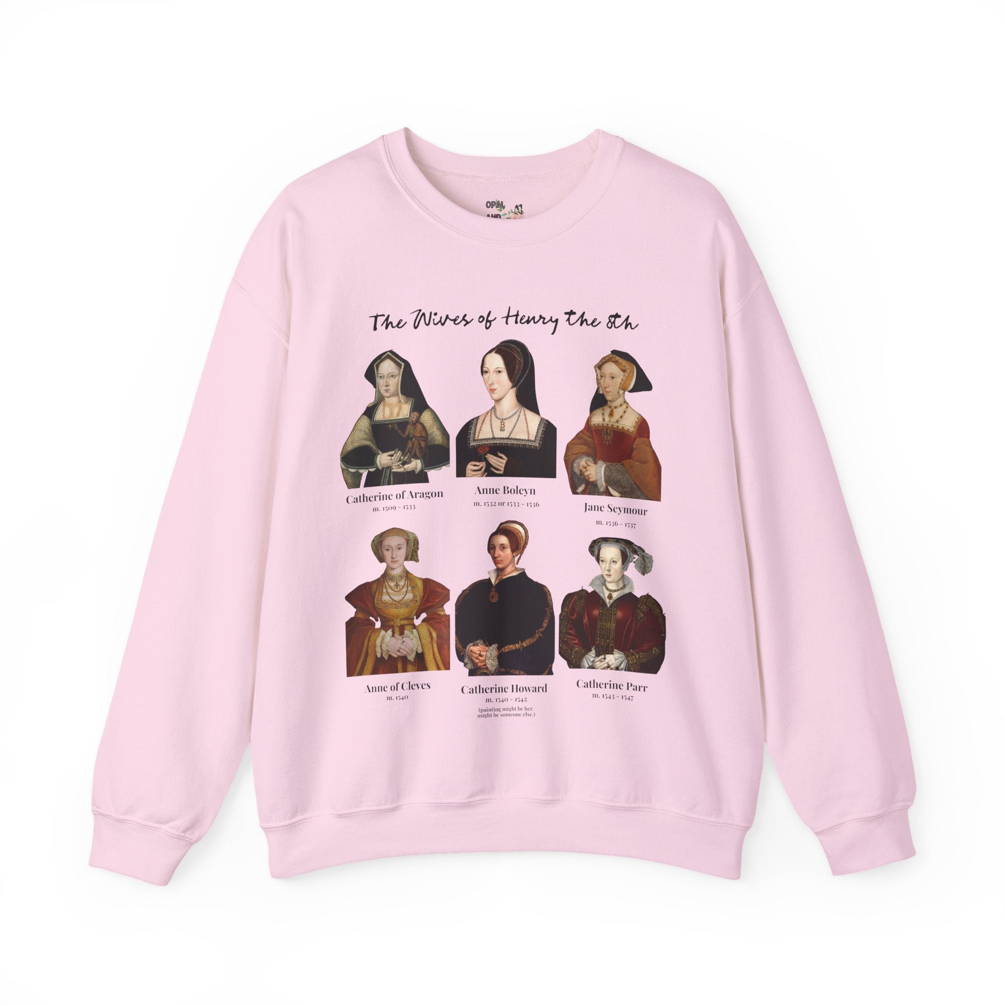 Tudor History Sweatshirt: Henry the 8th's Wives, Maximalist Art History Crewneck, Medieval Royal History, English History, Anne Boleyn Shirt - Opal and June