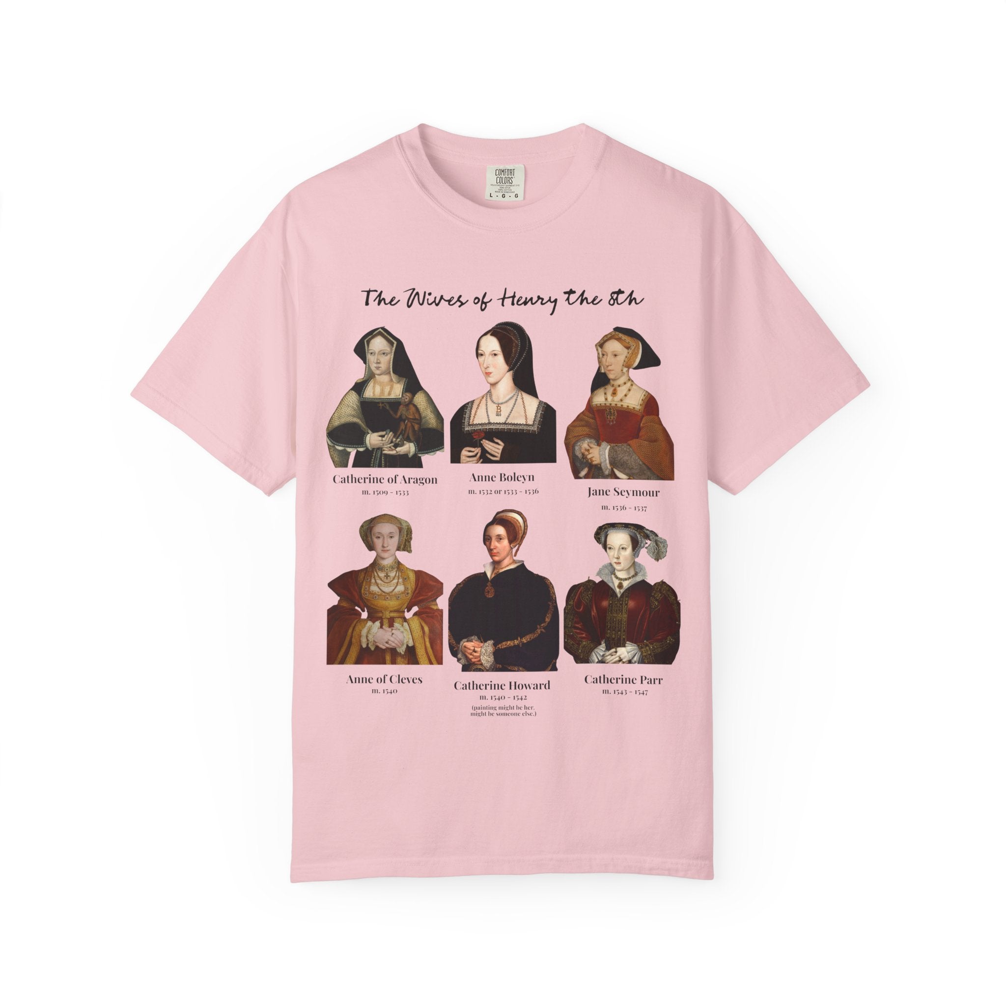 Tudor History Tee Shirt: Henry the 8th's Wives, Maximalist Art History T-Shirt, Medieval Royal History, English History, Anne Boleyn T-Shirt - Opal and June