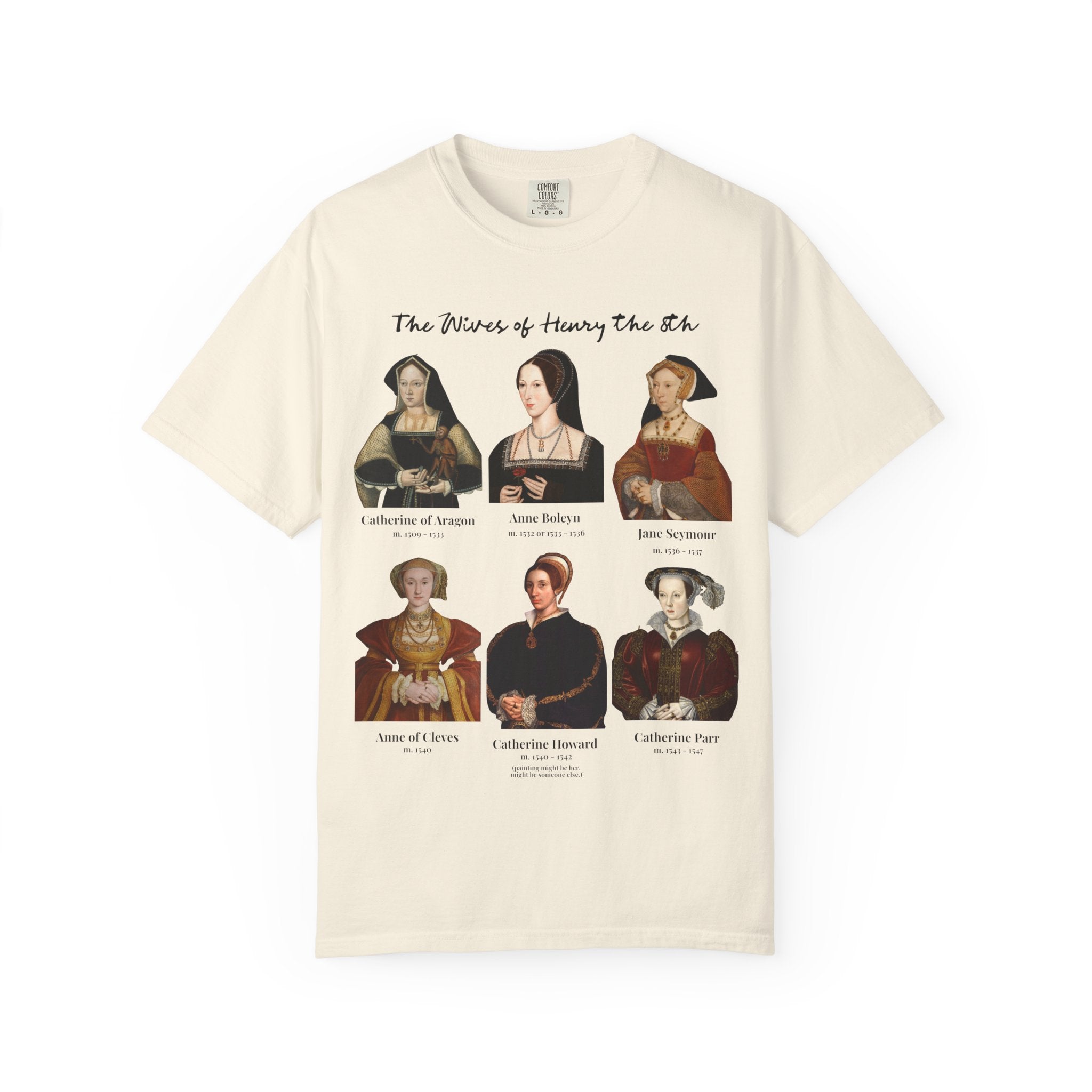 Tudor History Tee Shirt: Henry the 8th's Wives, Maximalist Art History T-Shirt, Medieval Royal History, English History, Anne Boleyn T-Shirt - Opal and June
