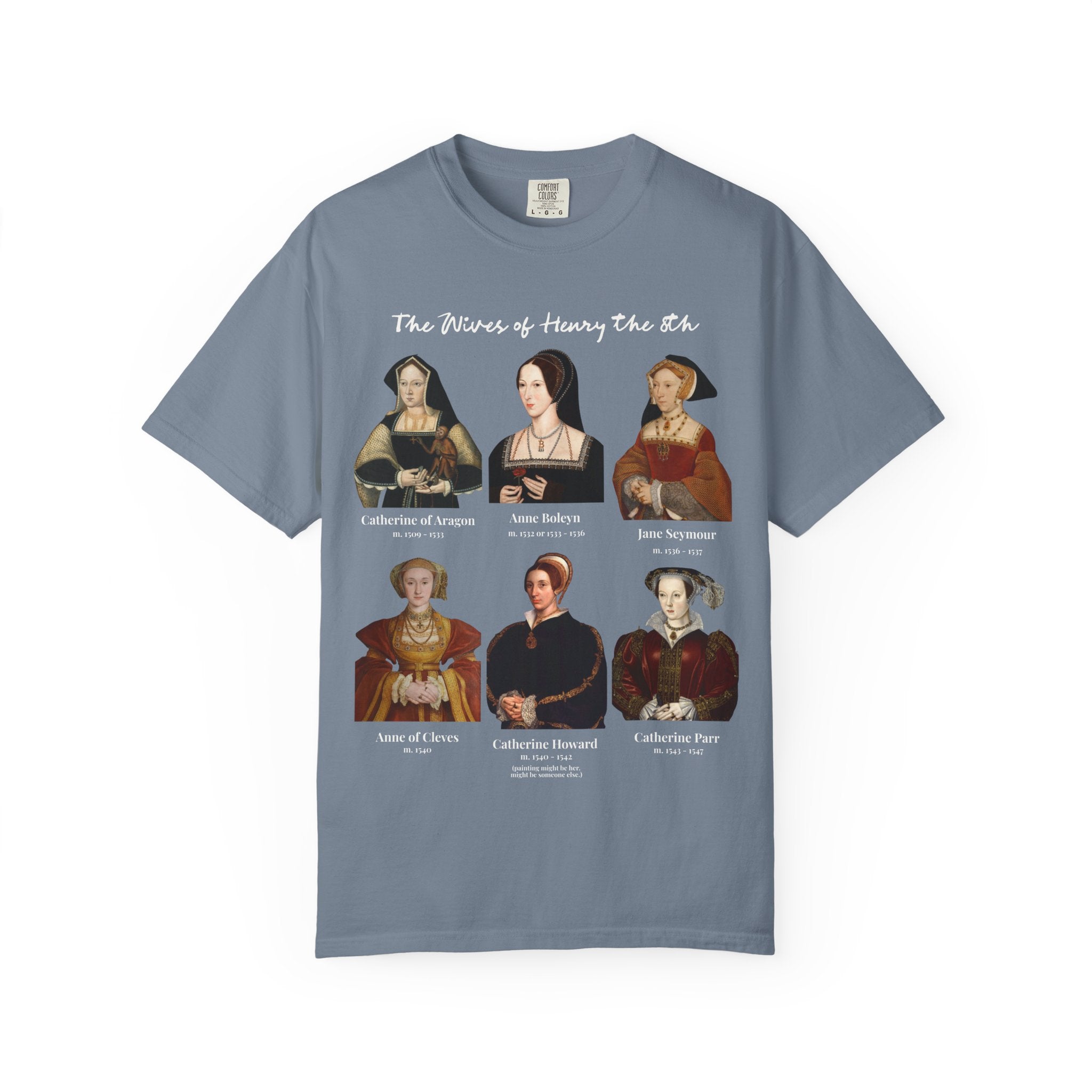 Tudor History Tee Shirt: Henry the 8th's Wives, Maximalist Art History T-Shirt, Medieval Royal History, English History, Anne Boleyn T-Shirt - Opal and June