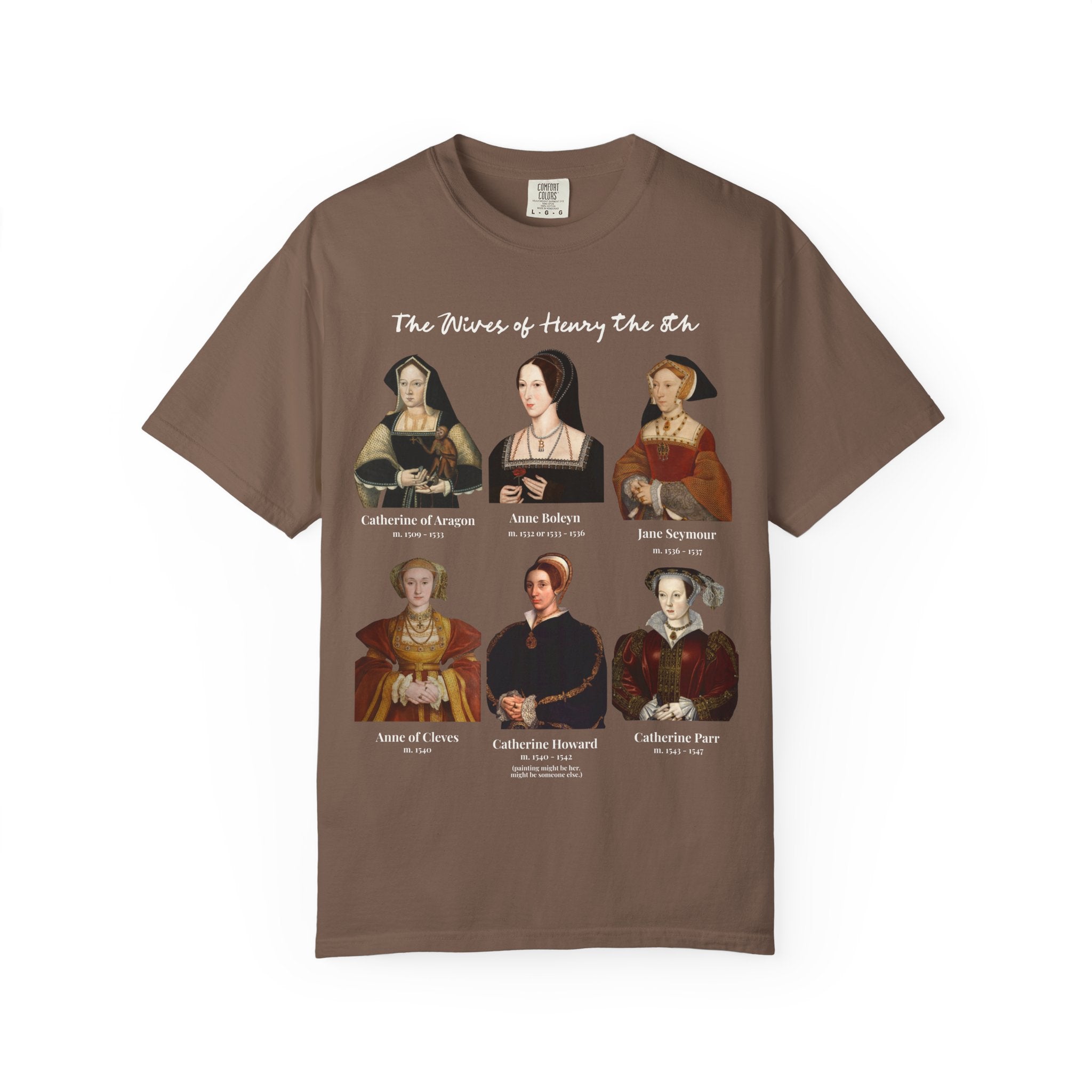 Tudor History Tee Shirt: Henry the 8th's Wives, Maximalist Art History T-Shirt, Medieval Royal History, English History, Anne Boleyn T-Shirt - Opal and June