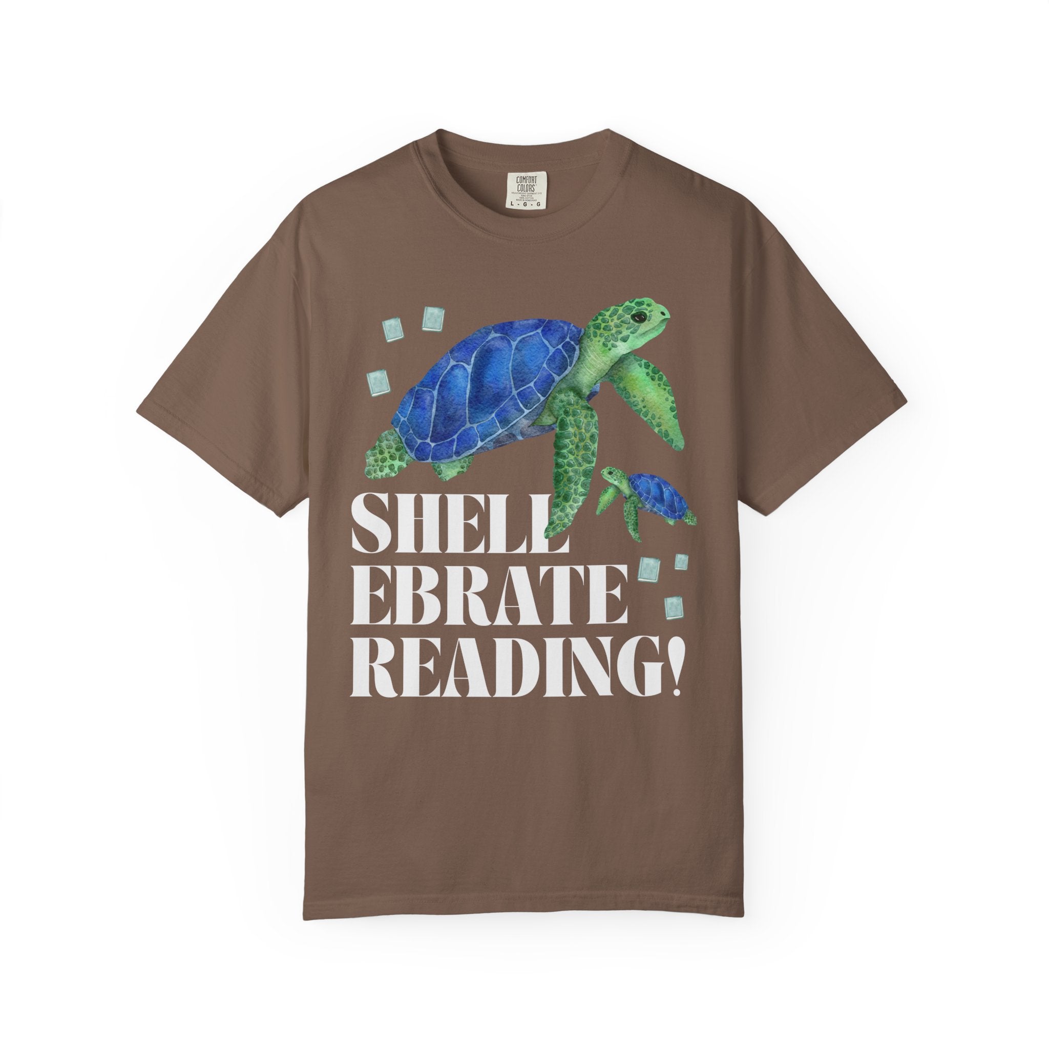 Turtle Reading Teacher Tee Shirt for Elementary School Librarian or Second Grade Teacher: Shellebrate Reading! | Cute Animal Lover Bookish T - Opal and June