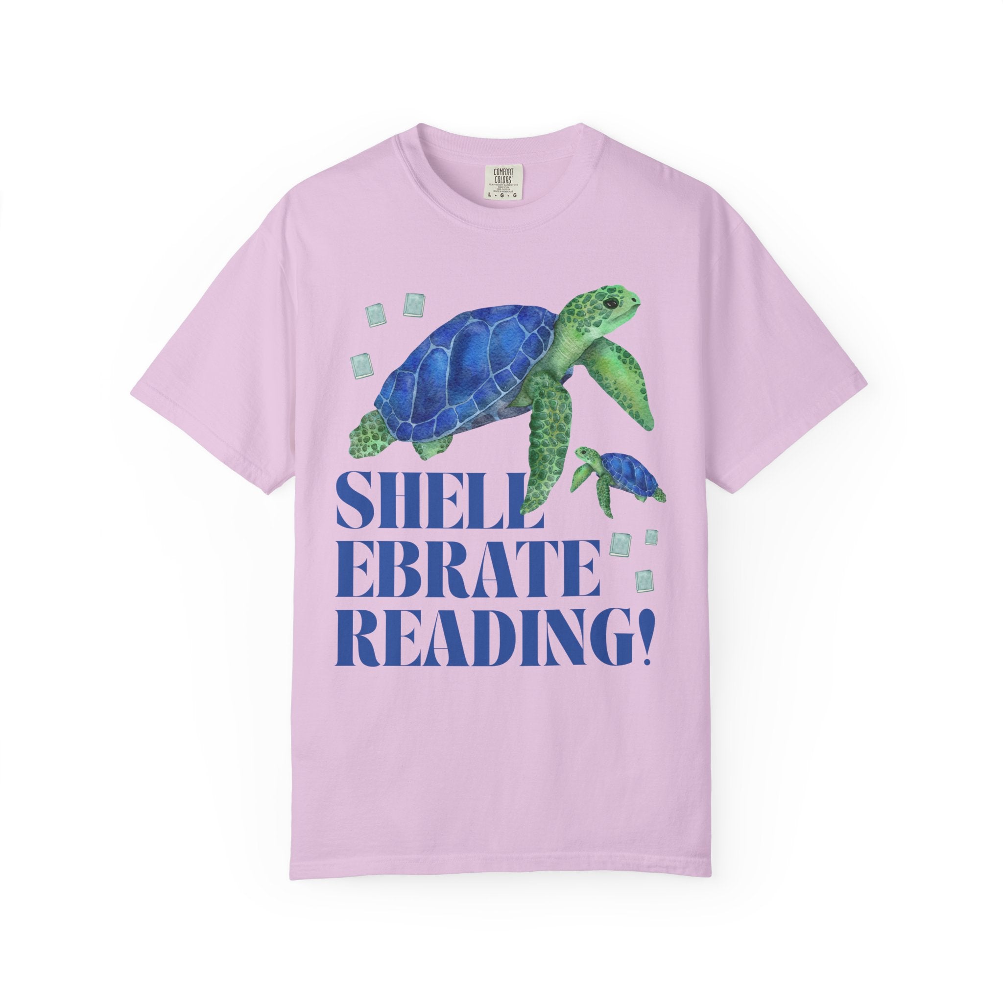 Turtle Reading Teacher Tee Shirt for Elementary School Librarian or Second Grade Teacher: Shellebrate Reading! | Cute Animal Lover Bookish T - Opal and June