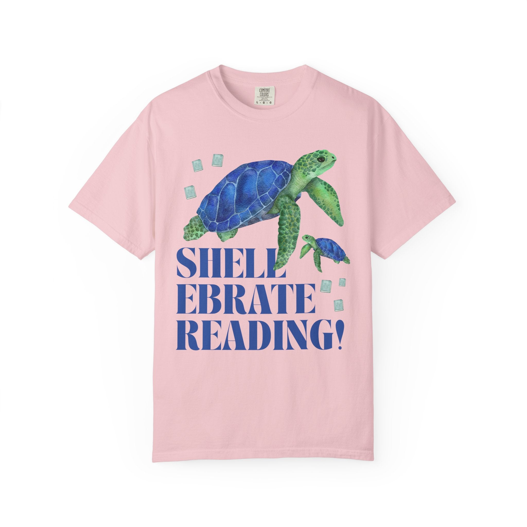 Turtle Reading Teacher Tee Shirt for Elementary School Librarian or Second Grade Teacher: Shellebrate Reading! | Cute Animal Lover Bookish T - Opal and June