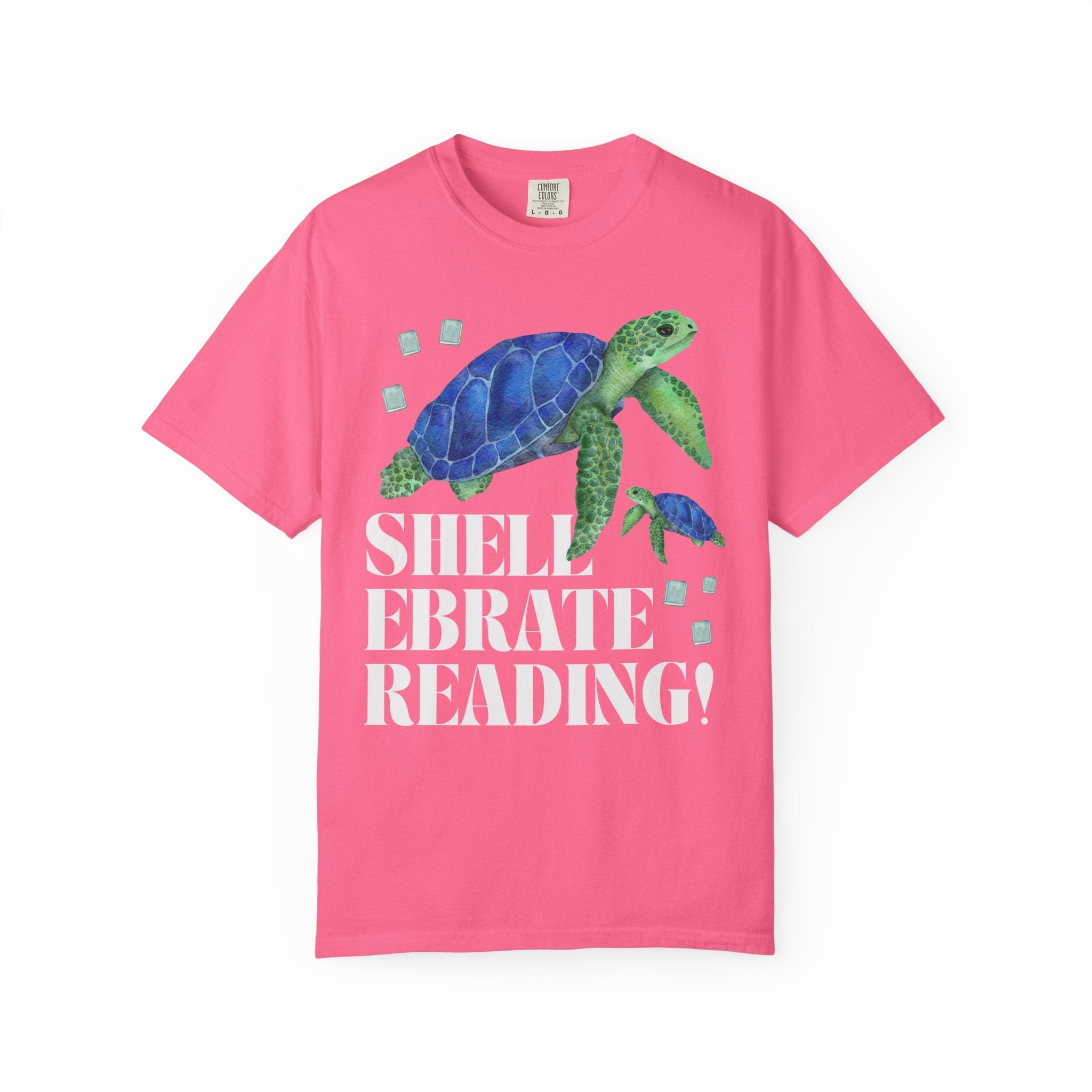 Turtle Reading Teacher Tee Shirt for Elementary School Librarian or Second Grade Teacher: Shellebrate Reading! | Cute Animal Lover Bookish T - Opal and June