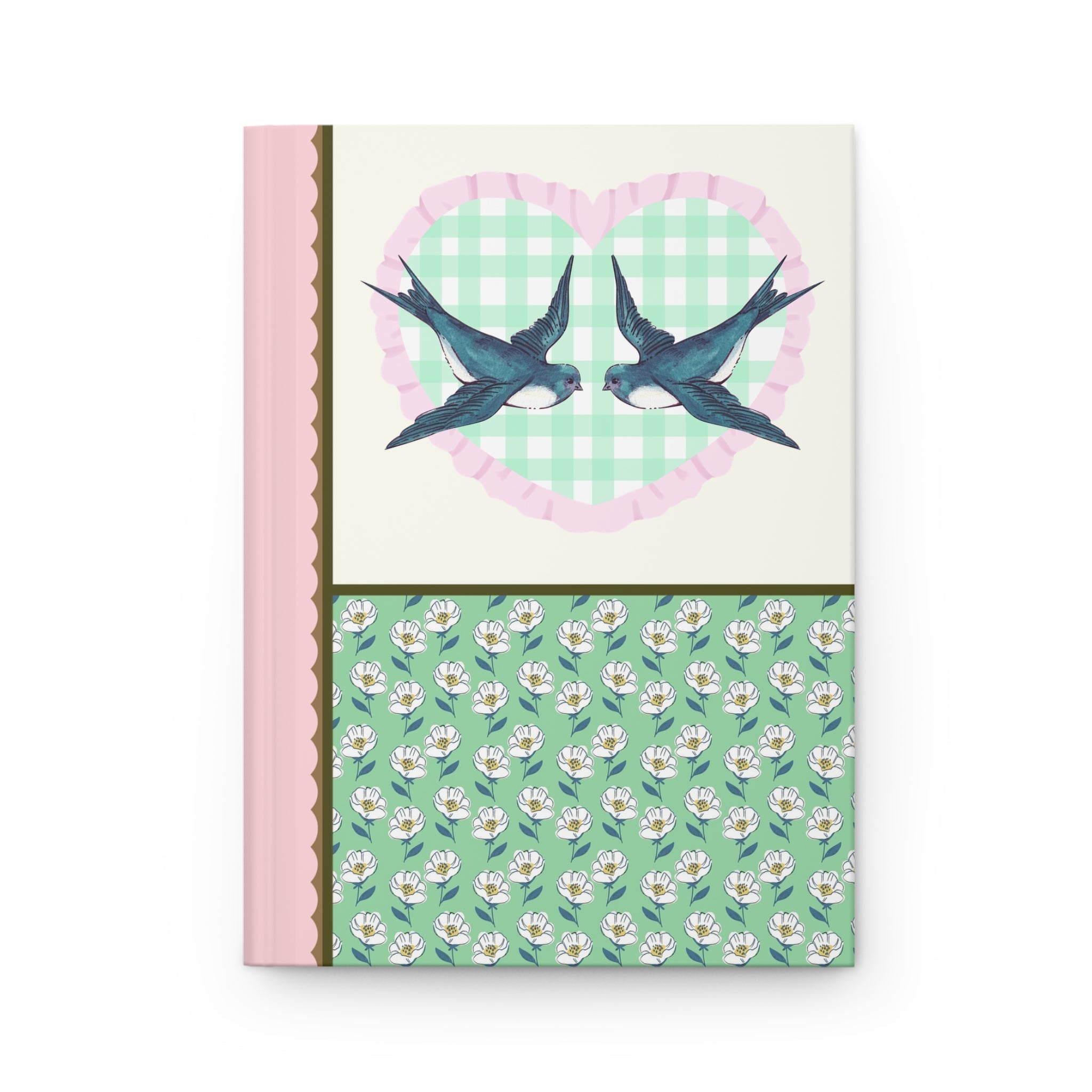 Two Bird and Gingham Heart Notebook for Friend Who Loves Birds: Cute Birdwatcher Gift for Daughter or Friend Who Writes - Opal and June