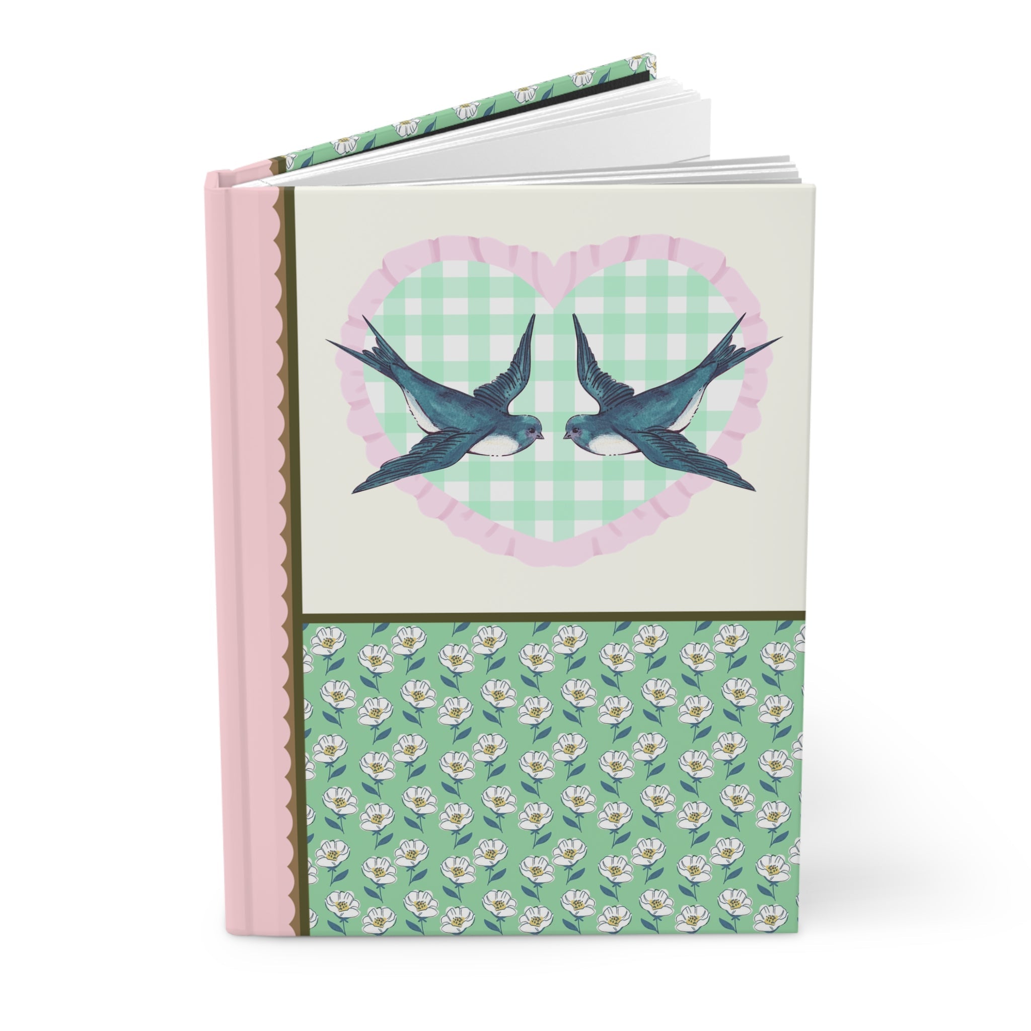 Two Bird and Gingham Heart Notebook for Friend Who Loves Birds: Cute Birdwatcher Gift for Daughter or Friend Who Writes - Opal and June