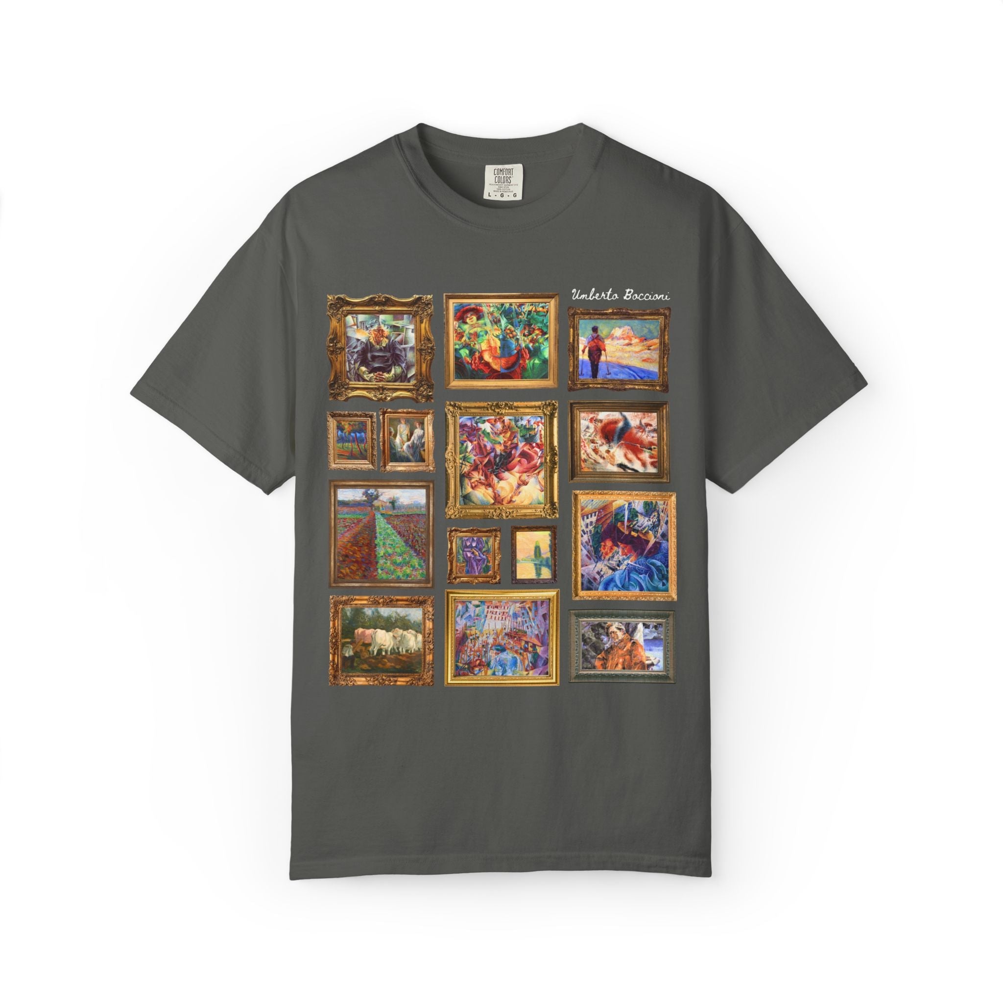 Umberto Boccioni Art History Tee Shirt: Famous Paintings, Italian Art History Futurism Movement, 19th Century and Early 1900s European Art - Opal and June