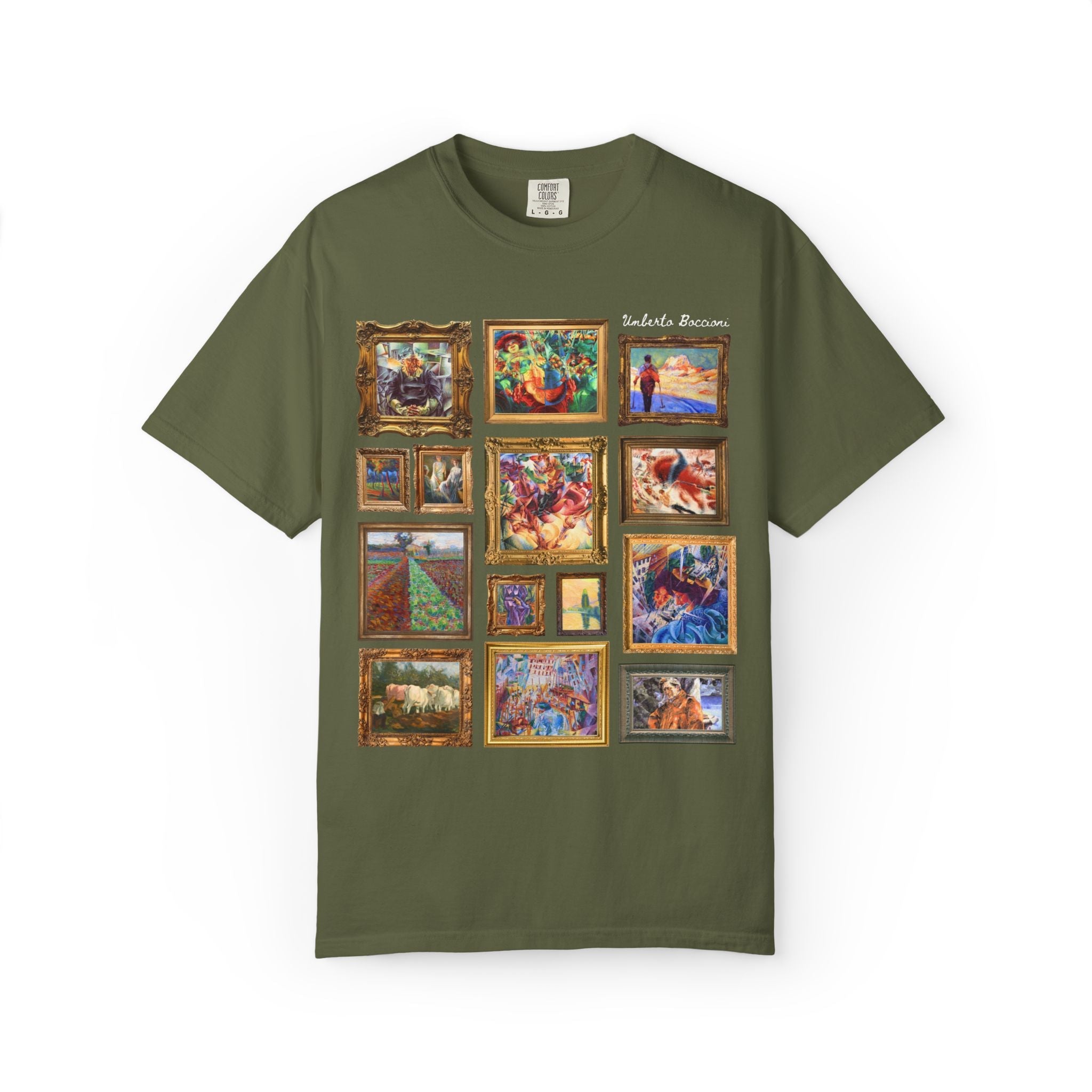 Umberto Boccioni Art History Tee Shirt: Famous Paintings, Italian Art History Futurism Movement, 19th Century and Early 1900s European Art - Opal and June