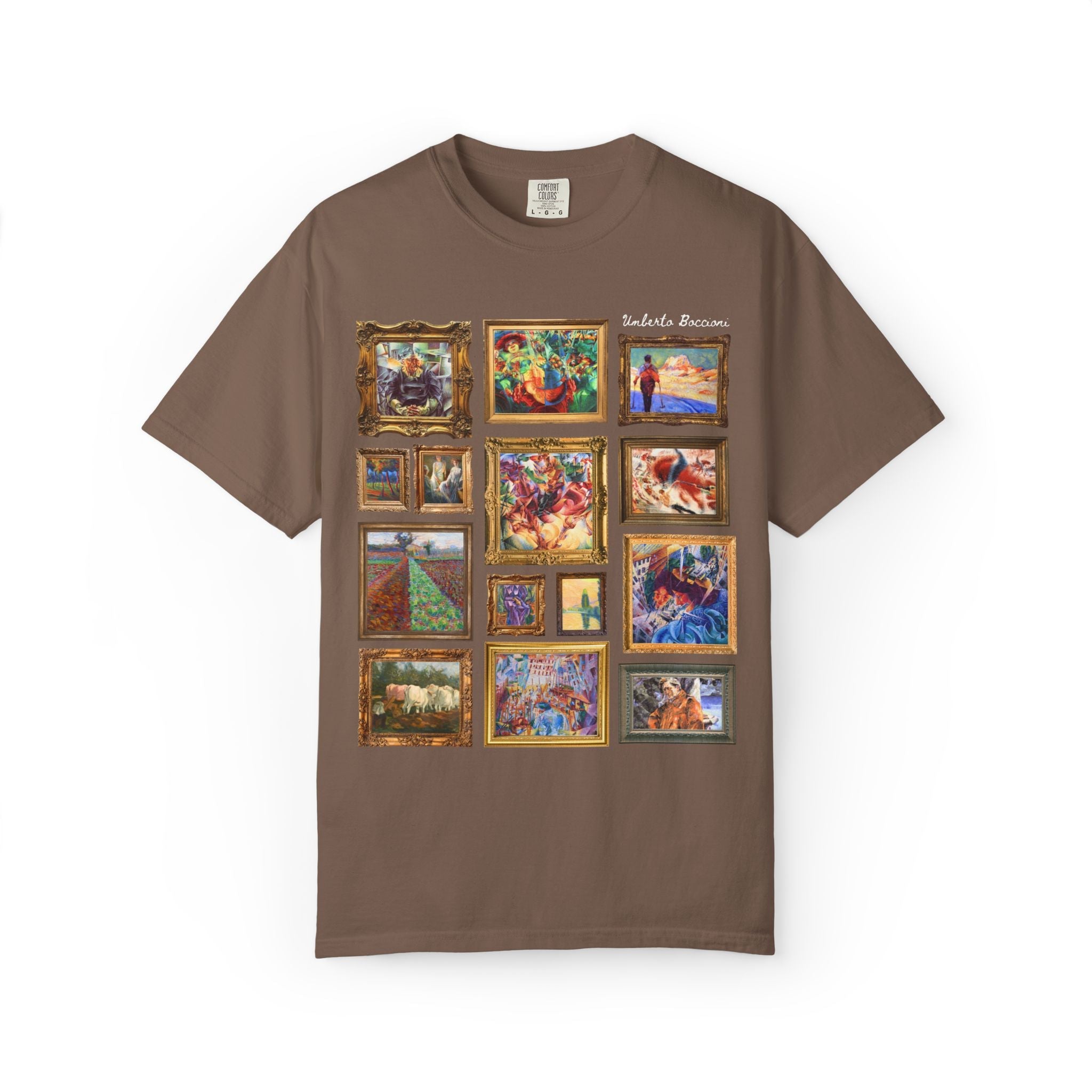 Umberto Boccioni Art History Tee Shirt: Famous Paintings, Italian Art History Futurism Movement, 19th Century and Early 1900s European Art - Opal and June