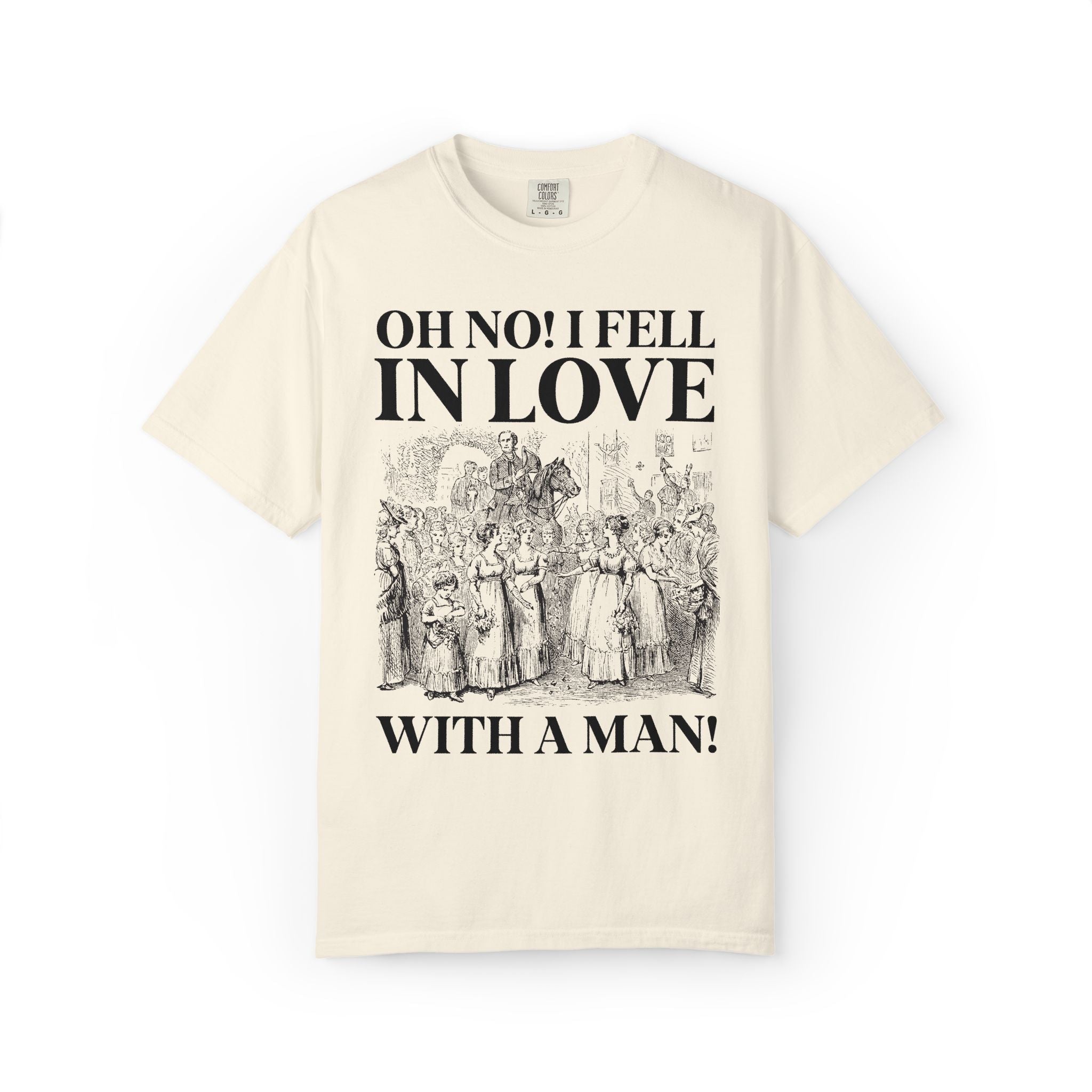 Unhinged Bachelorette Party Tee Shirt with Tee for Husband: I Fell in Love with a Man, Silly and Chaotic Bridal Party Tee, Wedding Weekend - Opal and June