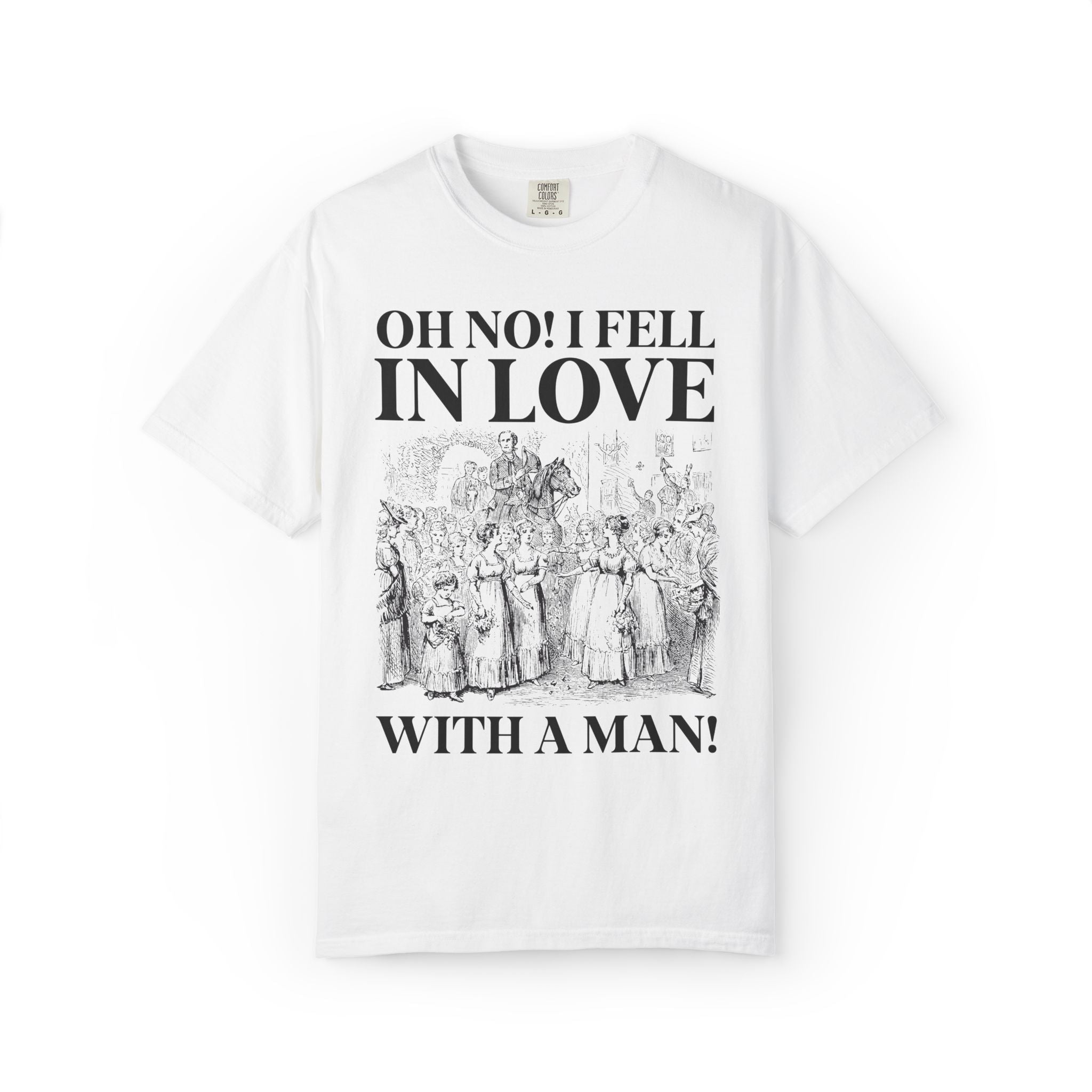 Unhinged Bachelorette Party Tee Shirt with Tee for Husband: I Fell in Love with a Man, Silly and Chaotic Bridal Party Tee, Wedding Weekend - Opal and June