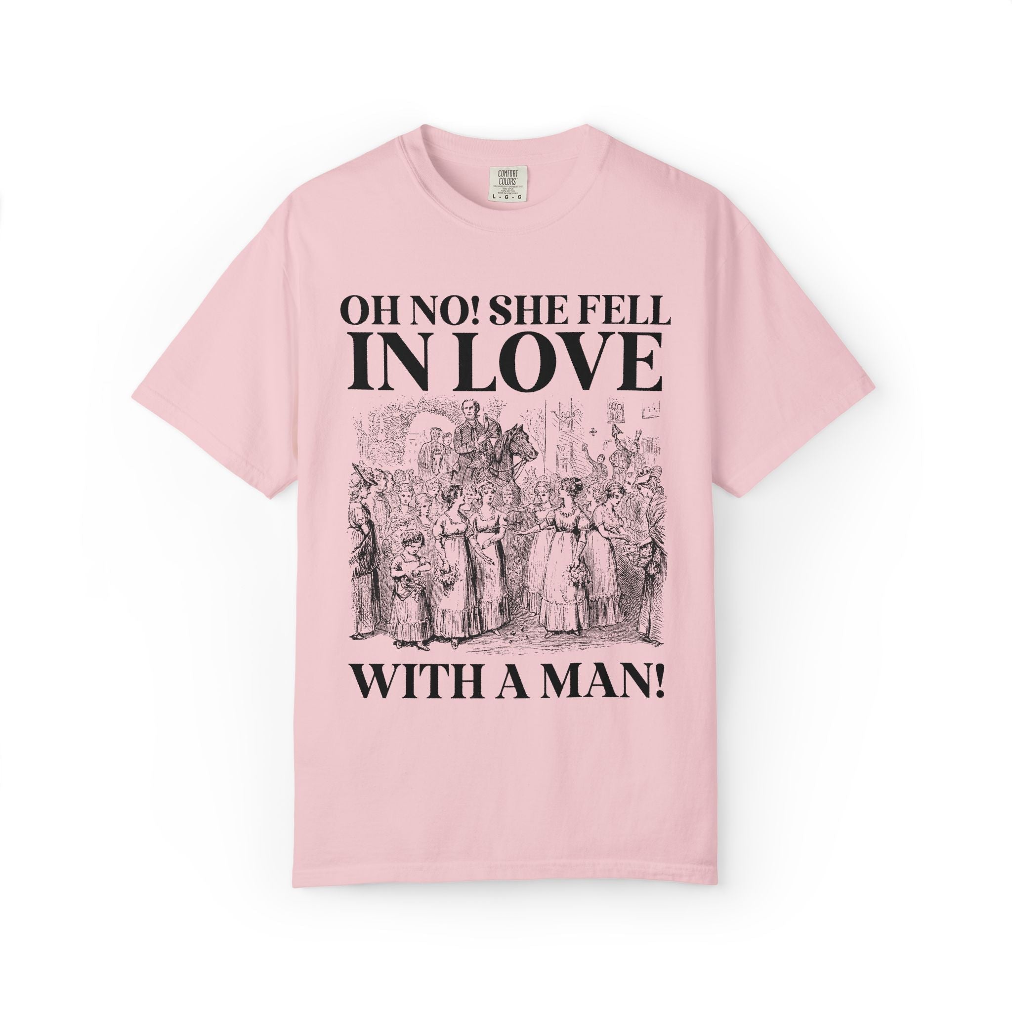 Unhinged Bachelorette Party Tee Shirt with Tee for Husband: I Fell in Love with a Man, Silly and Chaotic Bridal Party Tee, Wedding Weekend - Opal and June