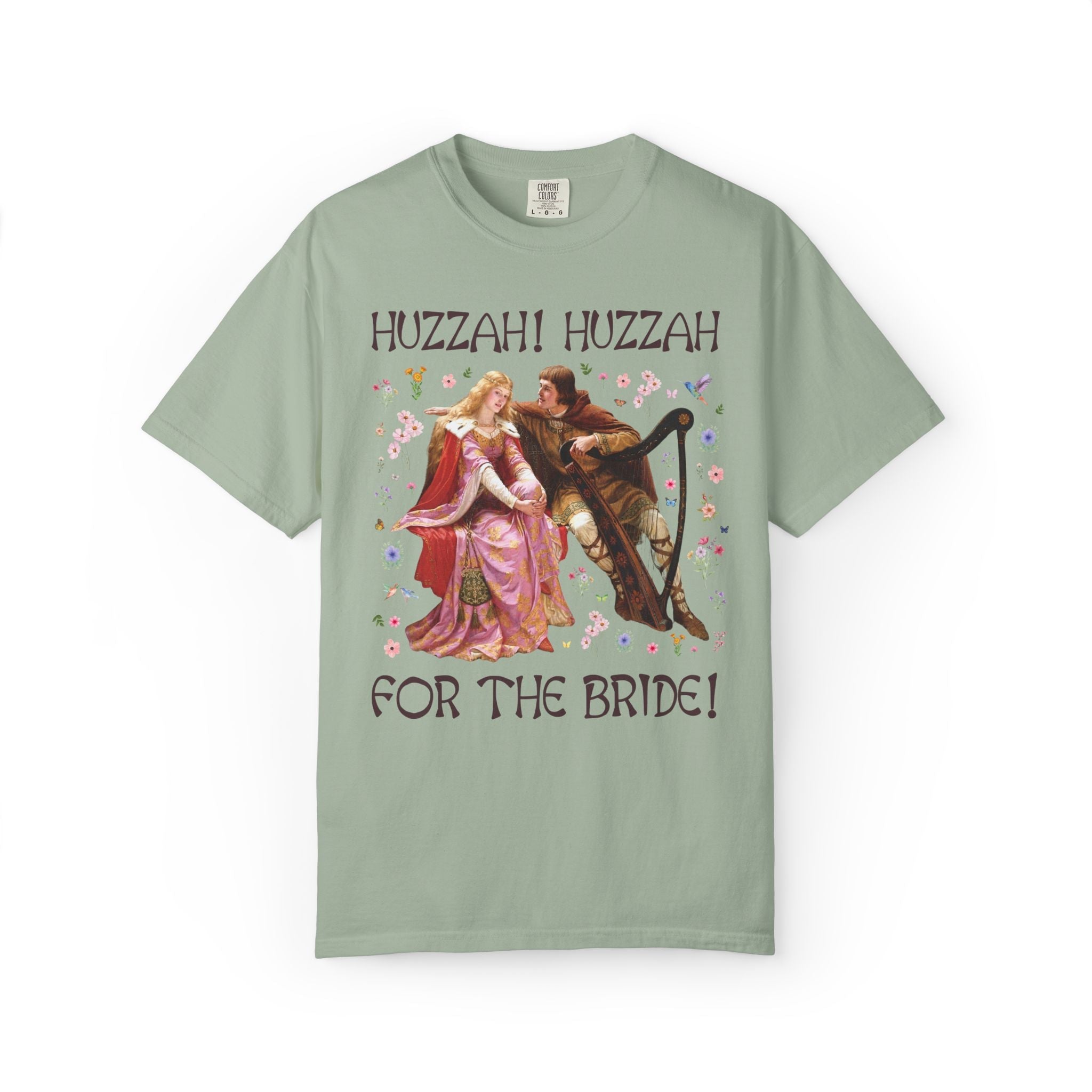 Unhinged Medieval Bachelorette Tee, Triston and Isolde Painting by Leigthon, Art History Lover Newly Engaged Bride T-Shirt with Flowers - Opal and June