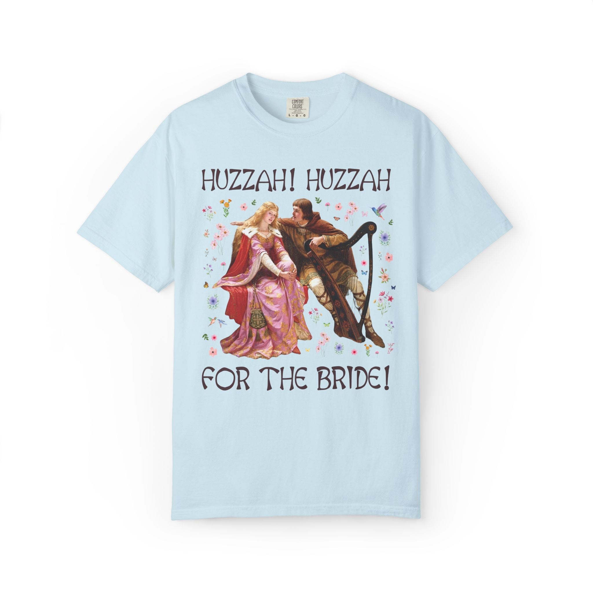 Unhinged Medieval Bachelorette Tee, Triston and Isolde Painting by Leigthon, Art History Lover Newly Engaged Bride T-Shirt with Flowers - Opal and June