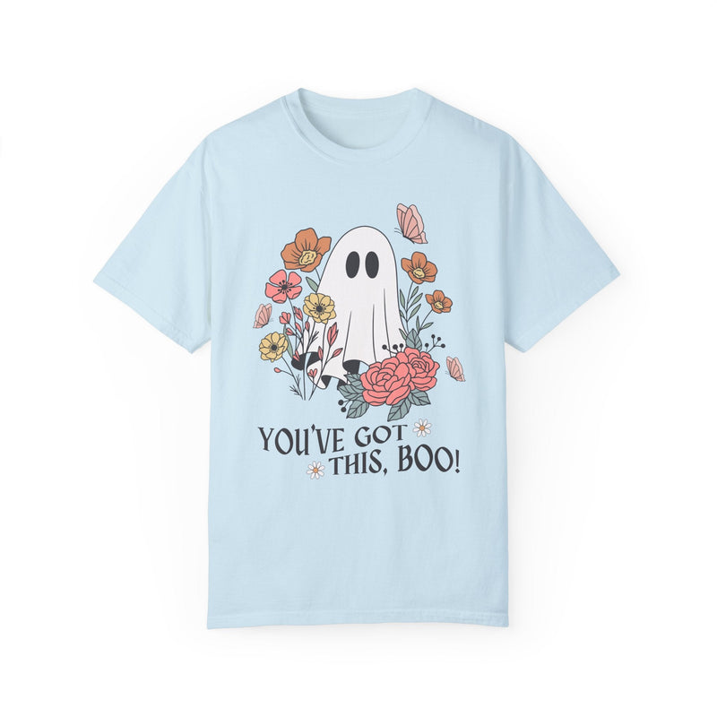 Uplifting Halloween Tee Shirt with Groovy Positive Affirmation and Floral Ghost: You've Got This, Boo! | Sweet Whimsigoth T-Shirt for Fall - Opal and June