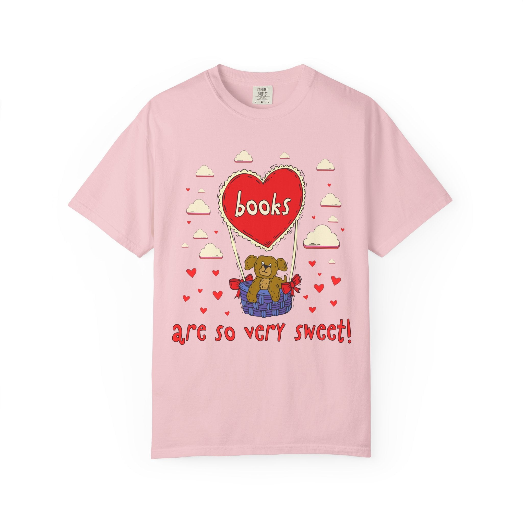 Valentines Day School Librarian Tee Shirt for Animal Lover: Books Are So Very Sweet! | Cute Dreamcore Puppy T-Shirt, 90s Throwback Tee - Opal and June