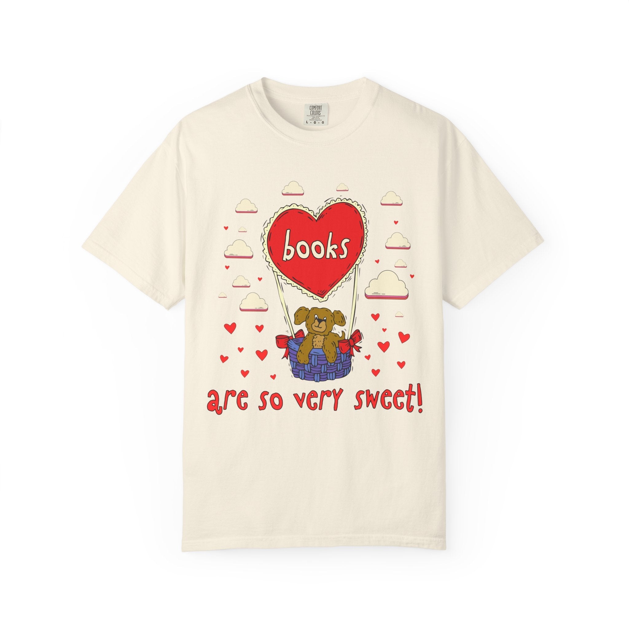 Valentines Day School Librarian Tee Shirt for Animal Lover: Books Are So Very Sweet! | Cute Dreamcore Puppy T-Shirt, 90s Throwback Tee - Opal and June