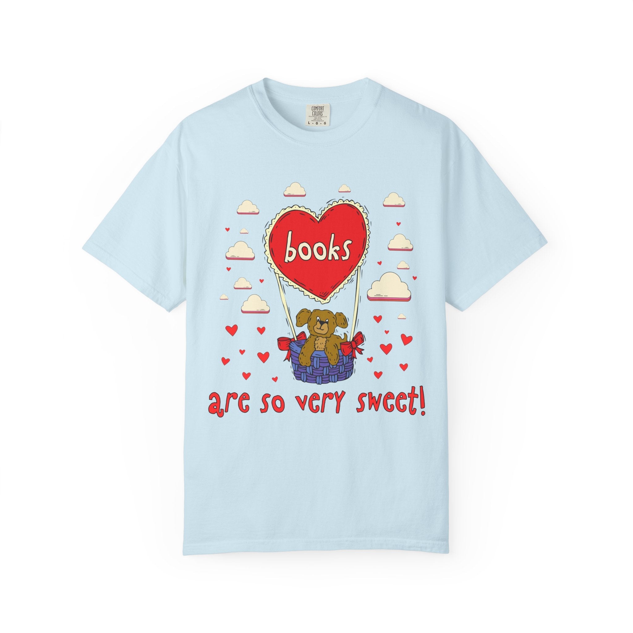 Valentines Day School Librarian Tee Shirt for Animal Lover: Books Are So Very Sweet! | Cute Dreamcore Puppy T-Shirt, 90s Throwback Tee - Opal and June