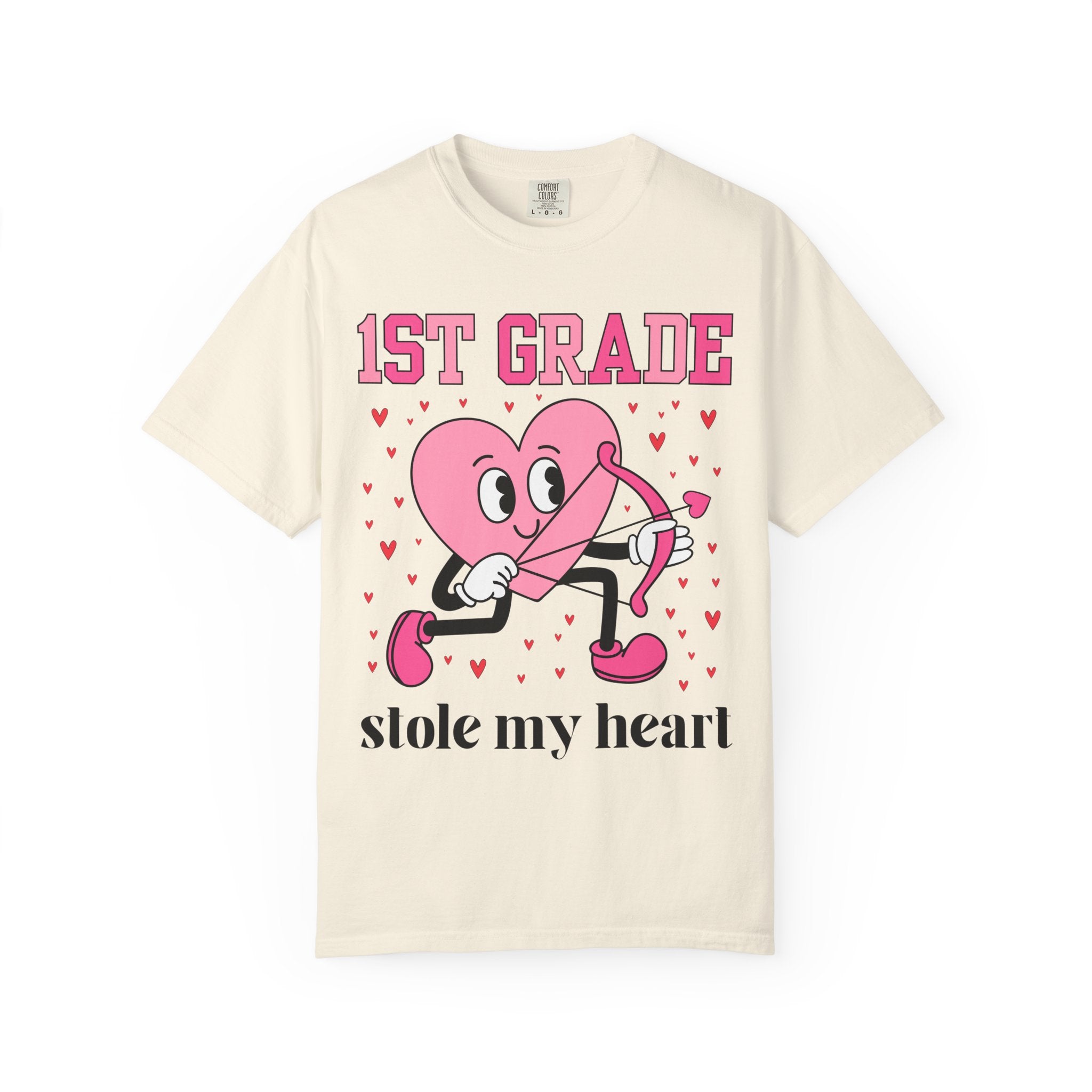 Valentine's Day Teacher Tee Shirt for Elementary School Teachers, Cute Middle School Math Teacher T-Shirt with Hearts, Science Teacher - Opal and June