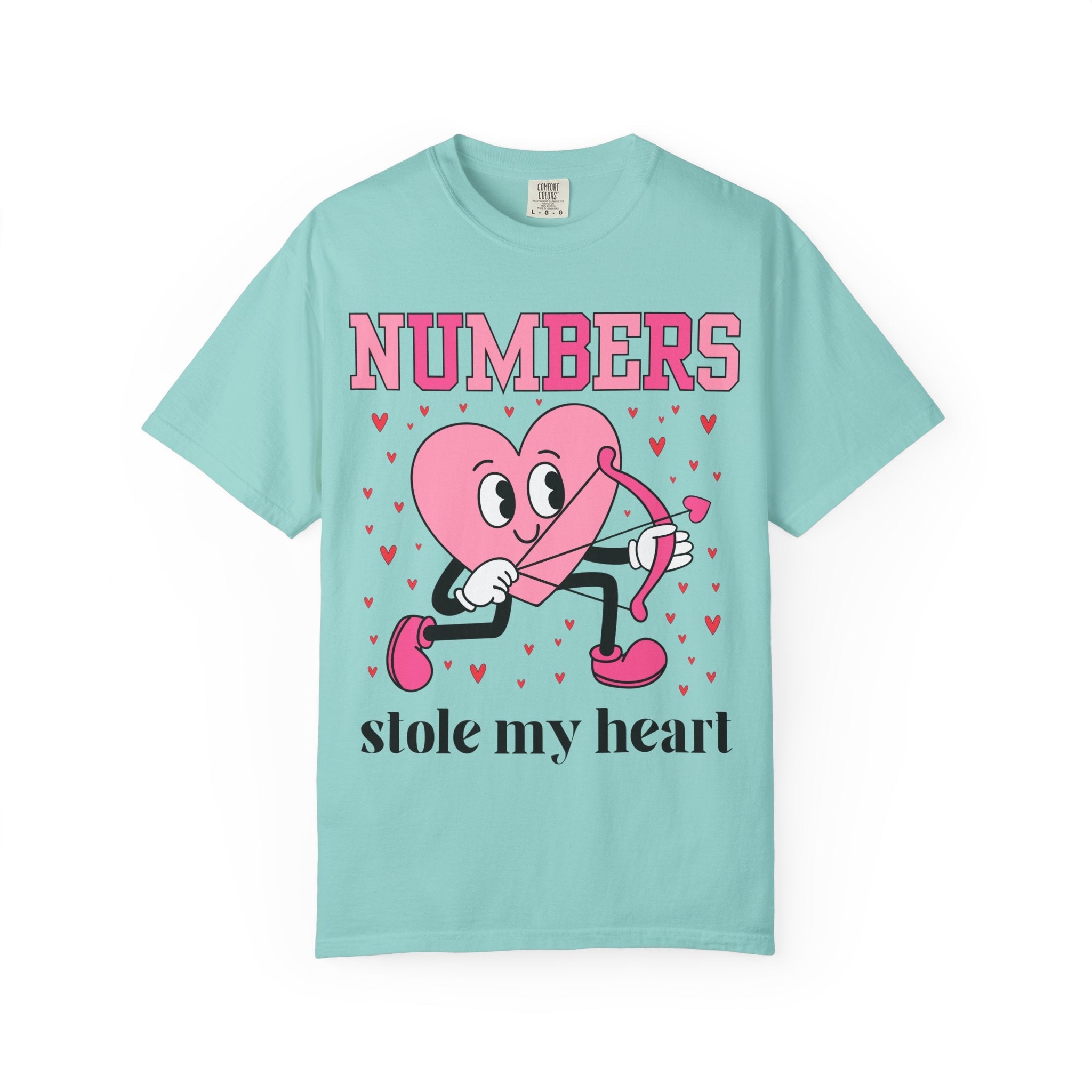 Valentine's Day Teacher Tee Shirt for Elementary School Teachers, Cute Middle School Math Teacher T-Shirt with Hearts, Science Teacher - Opal and June