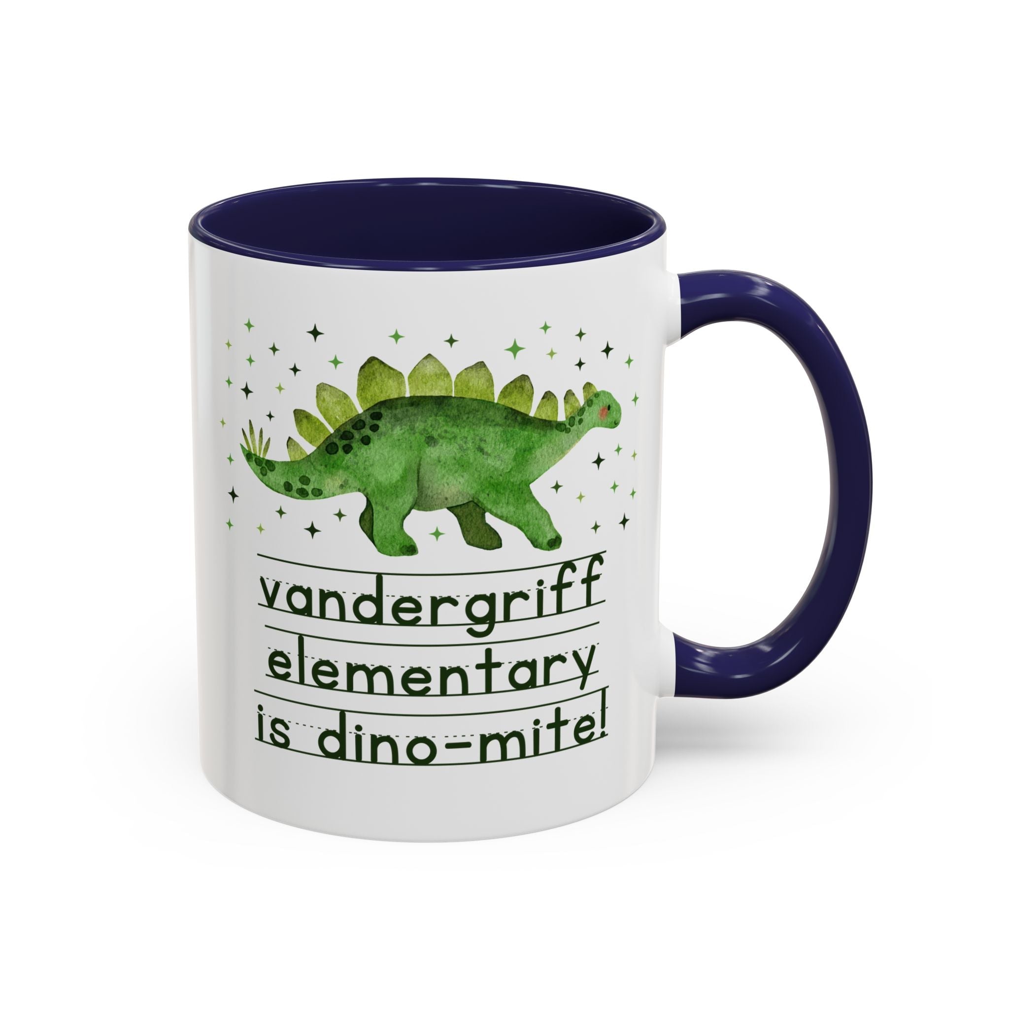 Vandergriff Elementary is Dino - mite! | FPS + Opal and June 11 Oz Coffee Mug, Fayetteville Public Schools - Opal and June