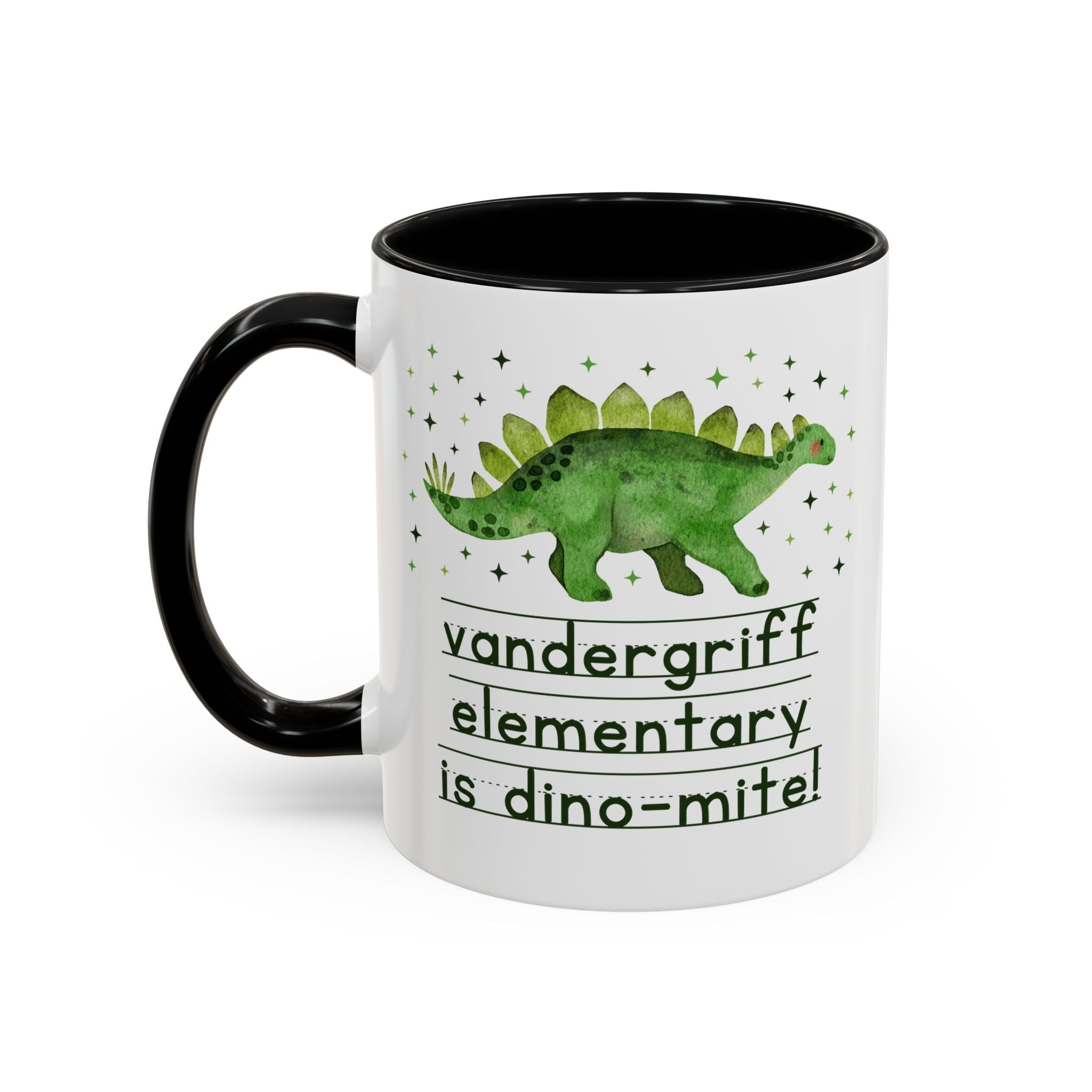 Vandergriff Elementary is Dino - mite! | FPS + Opal and June 11 Oz Coffee Mug, Fayetteville Public Schools - Opal and June
