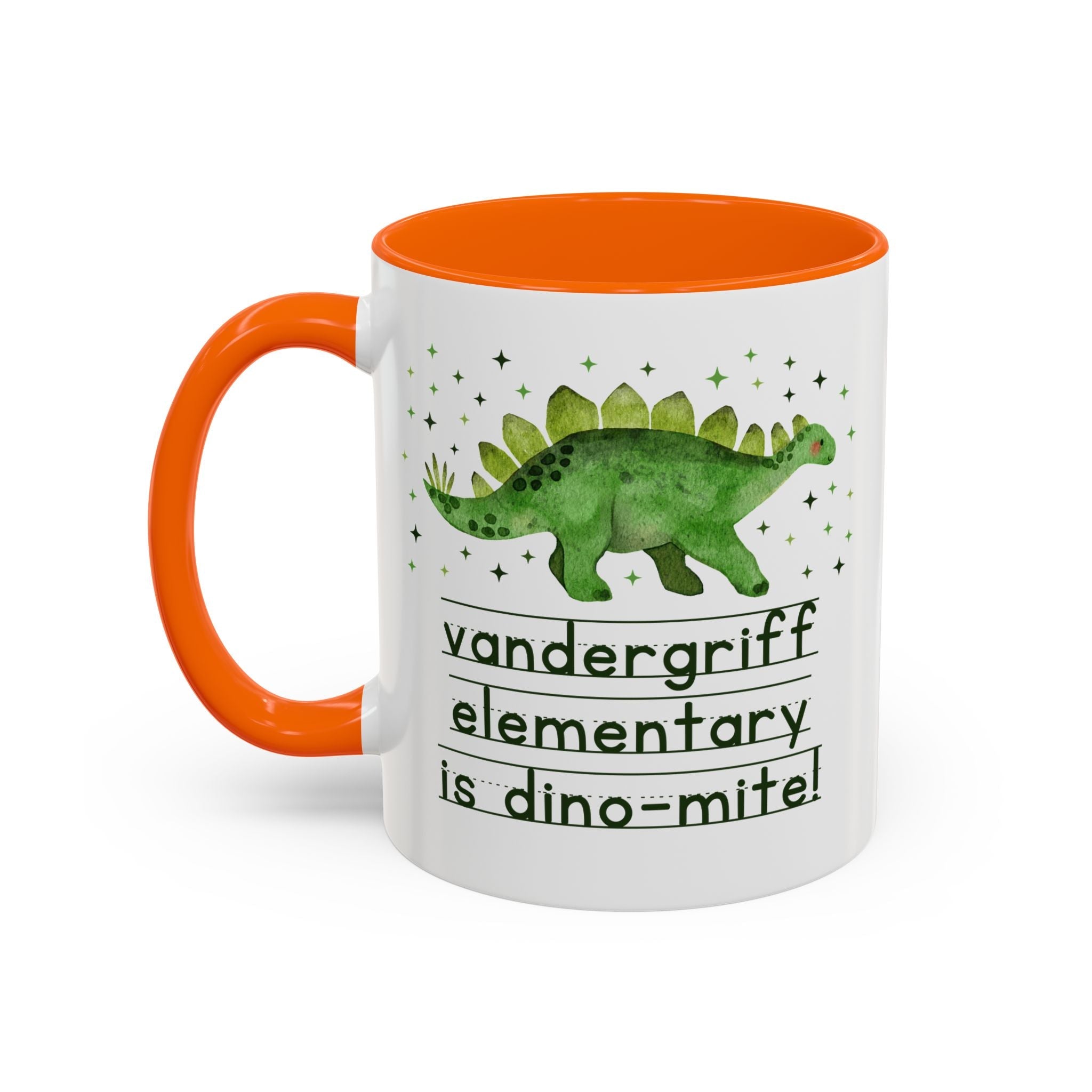 Vandergriff Elementary is Dino - mite! | FPS + Opal and June 11 Oz Coffee Mug, Fayetteville Public Schools - Opal and June