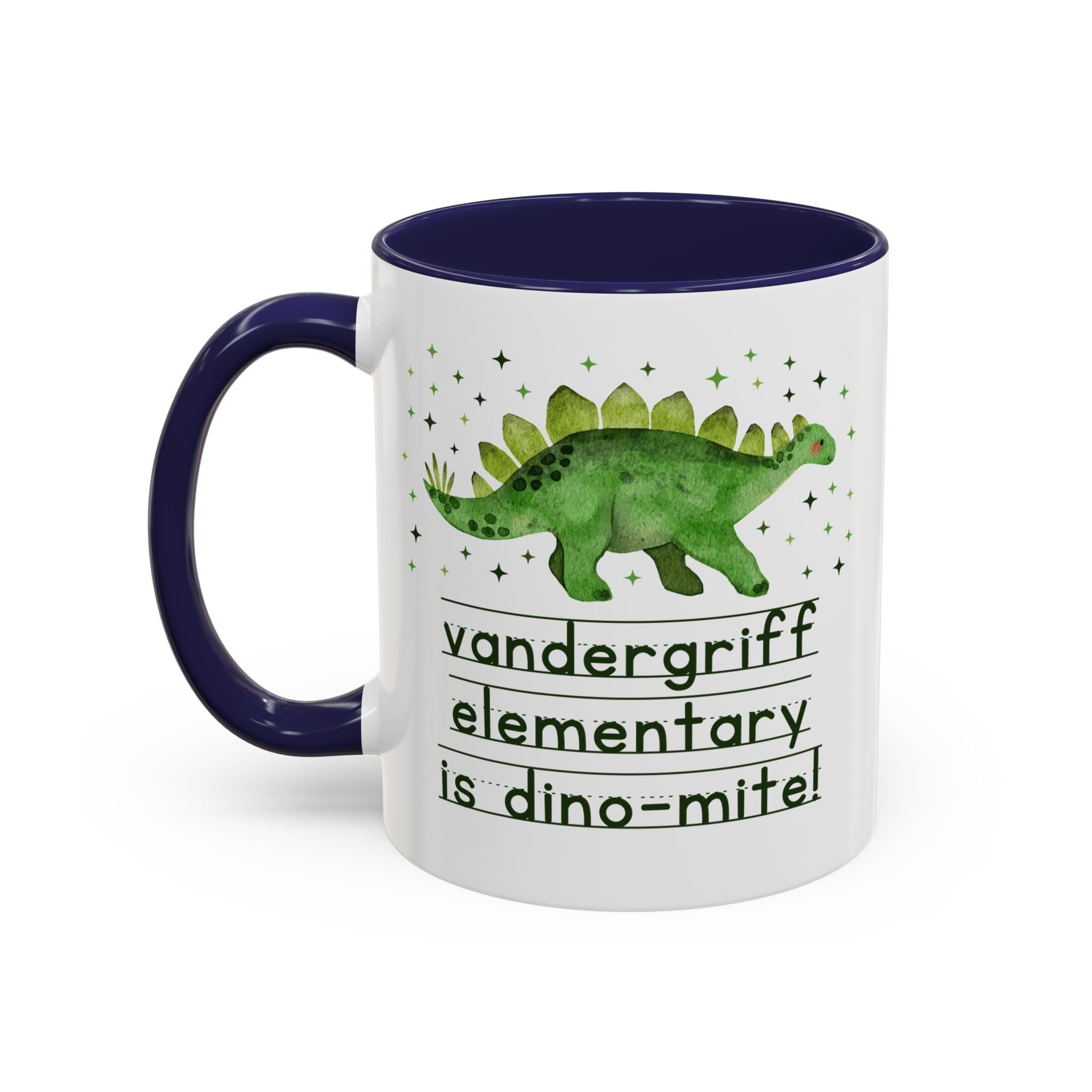 Vandergriff Elementary is Dino - mite! | FPS + Opal and June 11 Oz Coffee Mug, Fayetteville Public Schools - Opal and June