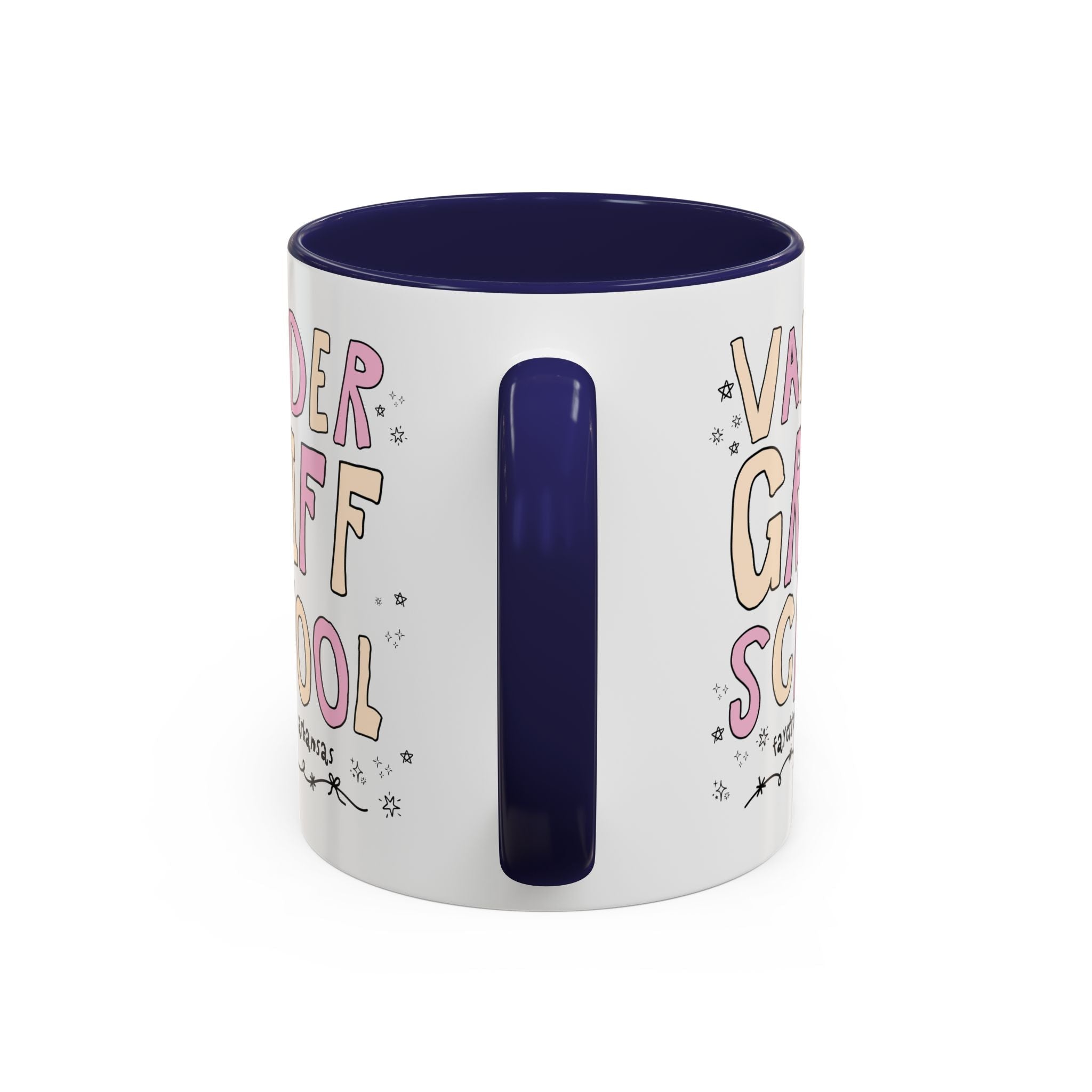 Vandergriff Elementary School 11 Oz Coffee Mug: Pink and Beige | FPS + Opal and June Coffee Mug, Fayetteville Public Schools - Opal and June