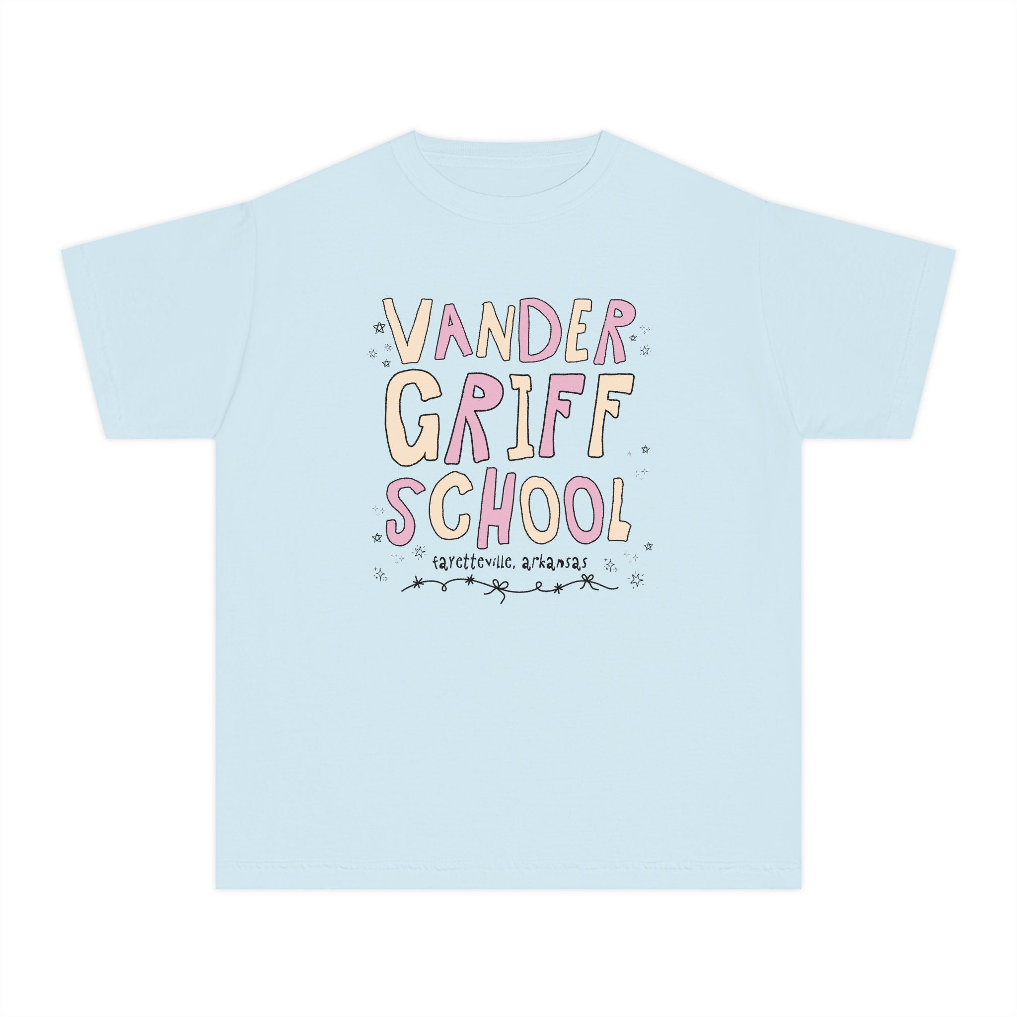 Vandergriff Elementary School Kids Tee Shirt: Pink and Beige | FPS + Opal and June Kids Tee Shirt, Fayetteville Public Schools - Opal and June