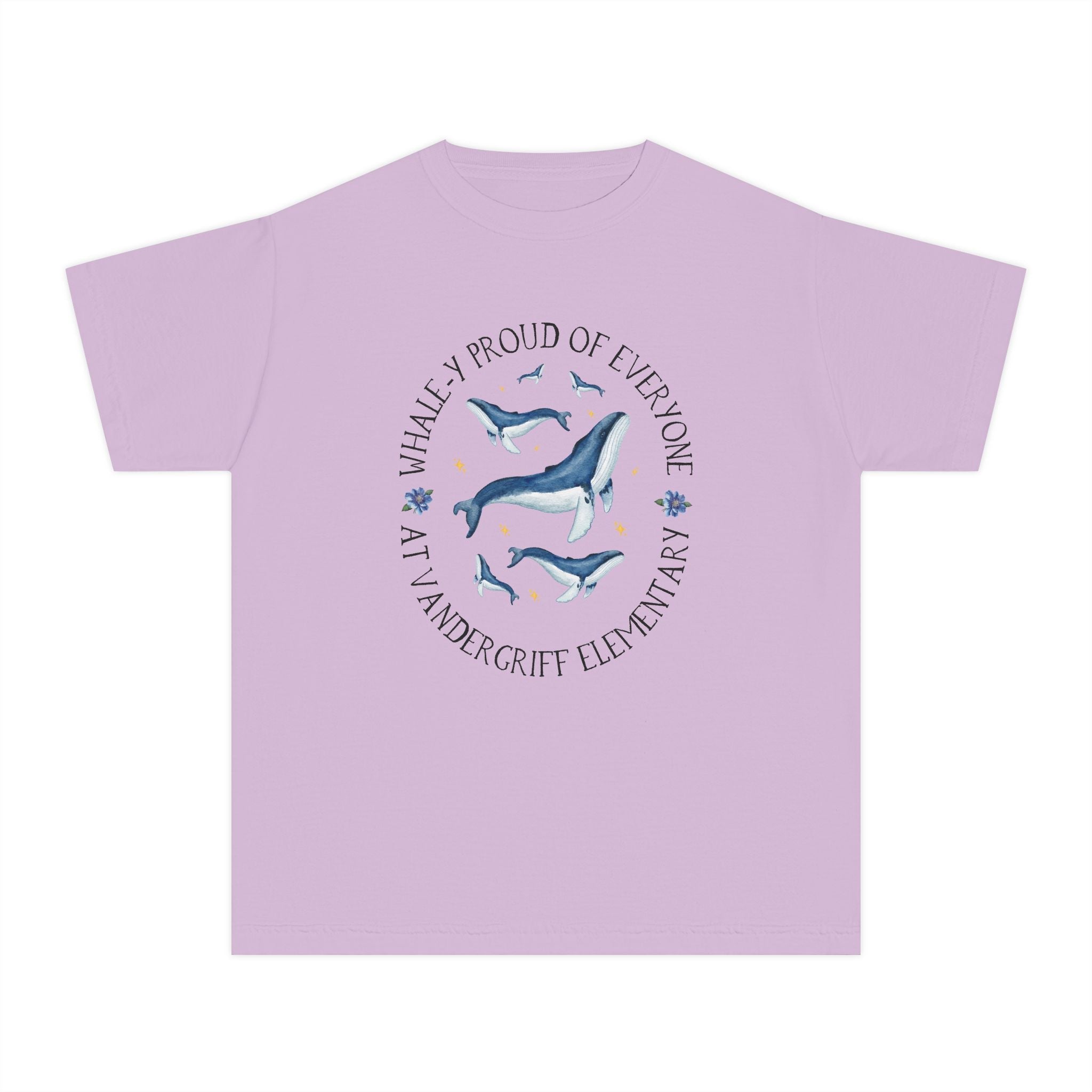Vandergriff Elementary School Kids Tee Shirt: Whale - y Proud | FPS + Opal and June Kids Tee Shirt, Fayetteville Public Schools - Opal and June