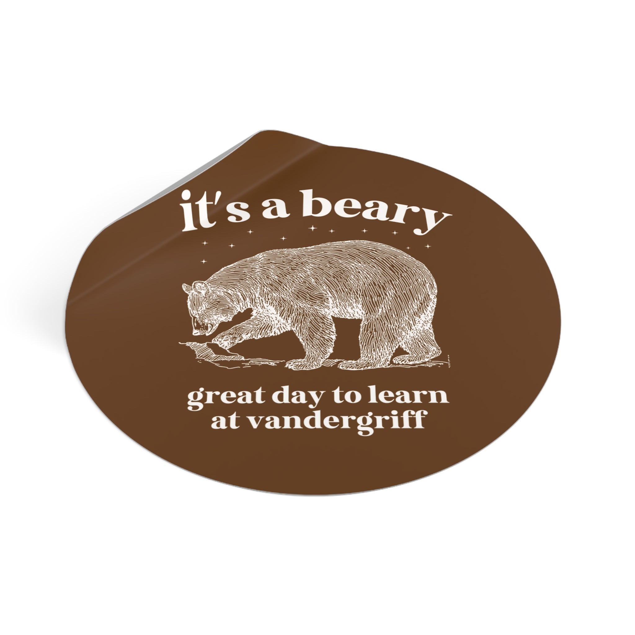 Vandergriff Elementary School Sticker: It's a Beary Great day to Learn at Vandergriff | FPS + Opal and June Sticker, Fayetteville Public Schools - Opal and June
